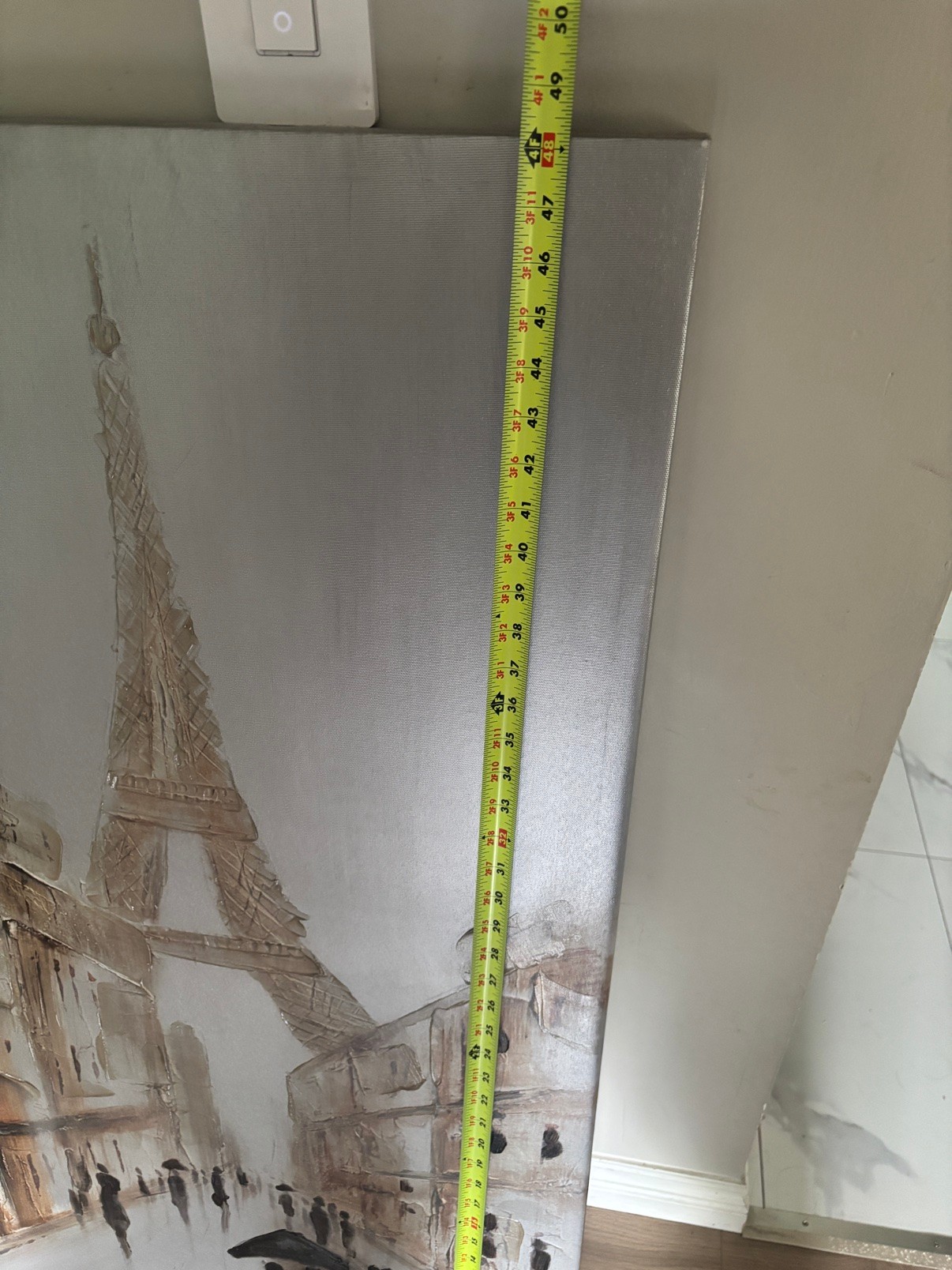Large Paris Eiffel Tower Canvas Painting - 36x48in Wall Art - photo 4