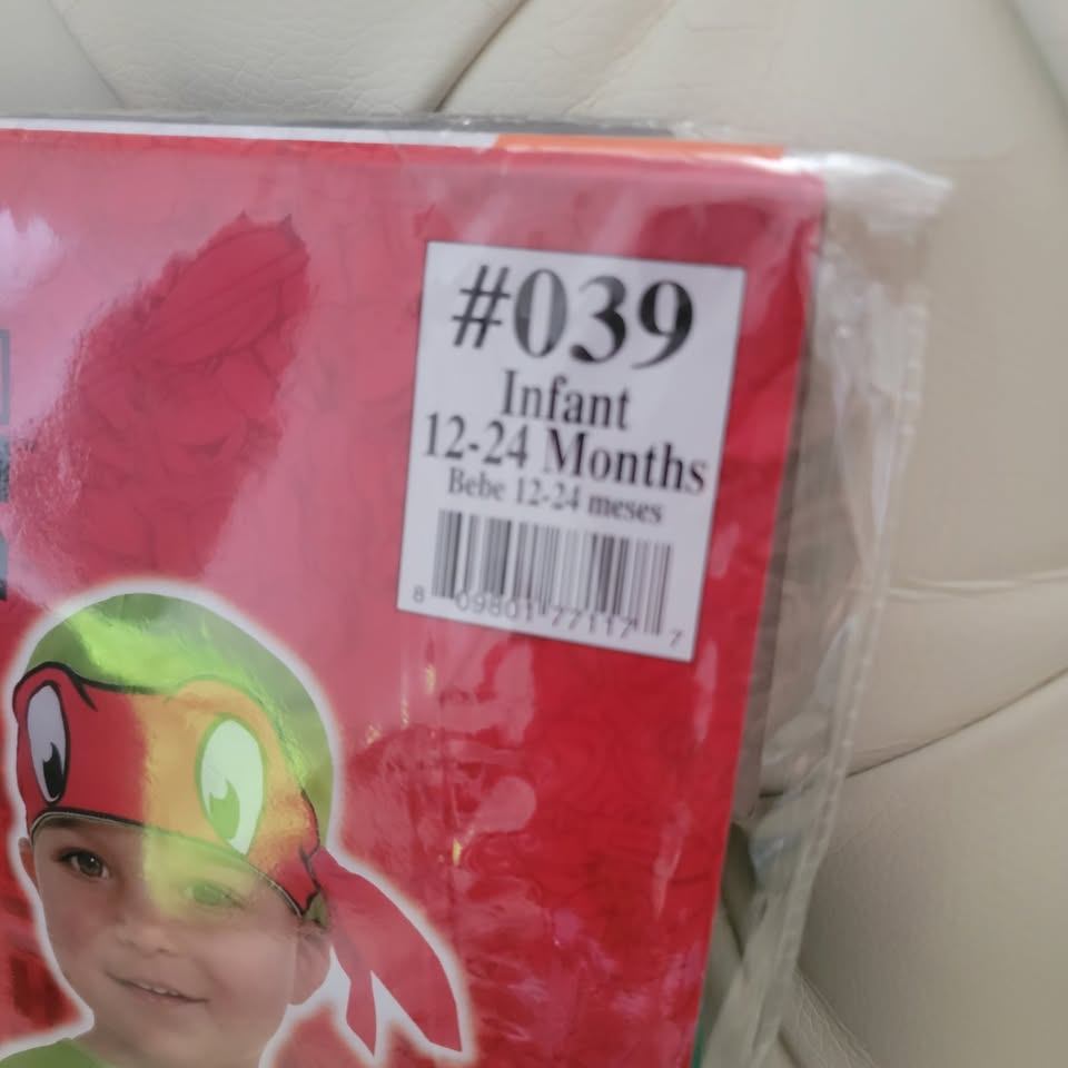 Teenage Mutant Ninja Turtles Raphael Infant Costume 3-Piece, New - photo 2
