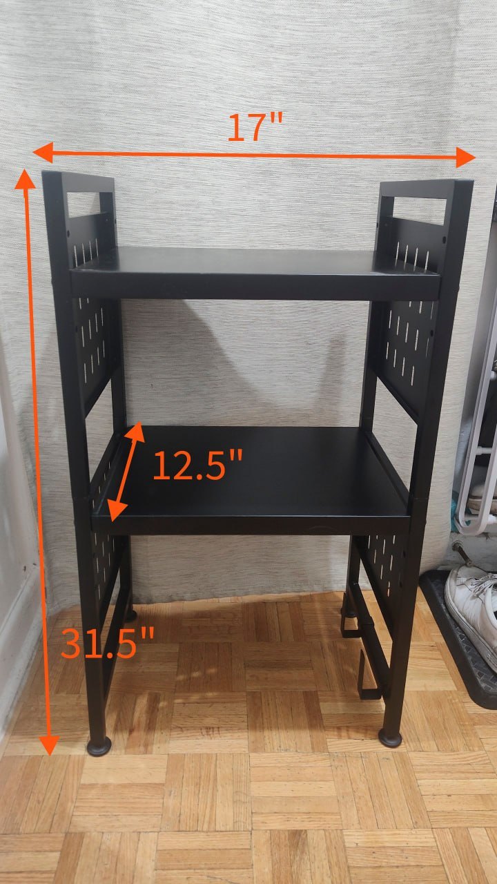 Adjustable Height Microwave Oven Rack, Countertop Kitchen Shelf - photo 2