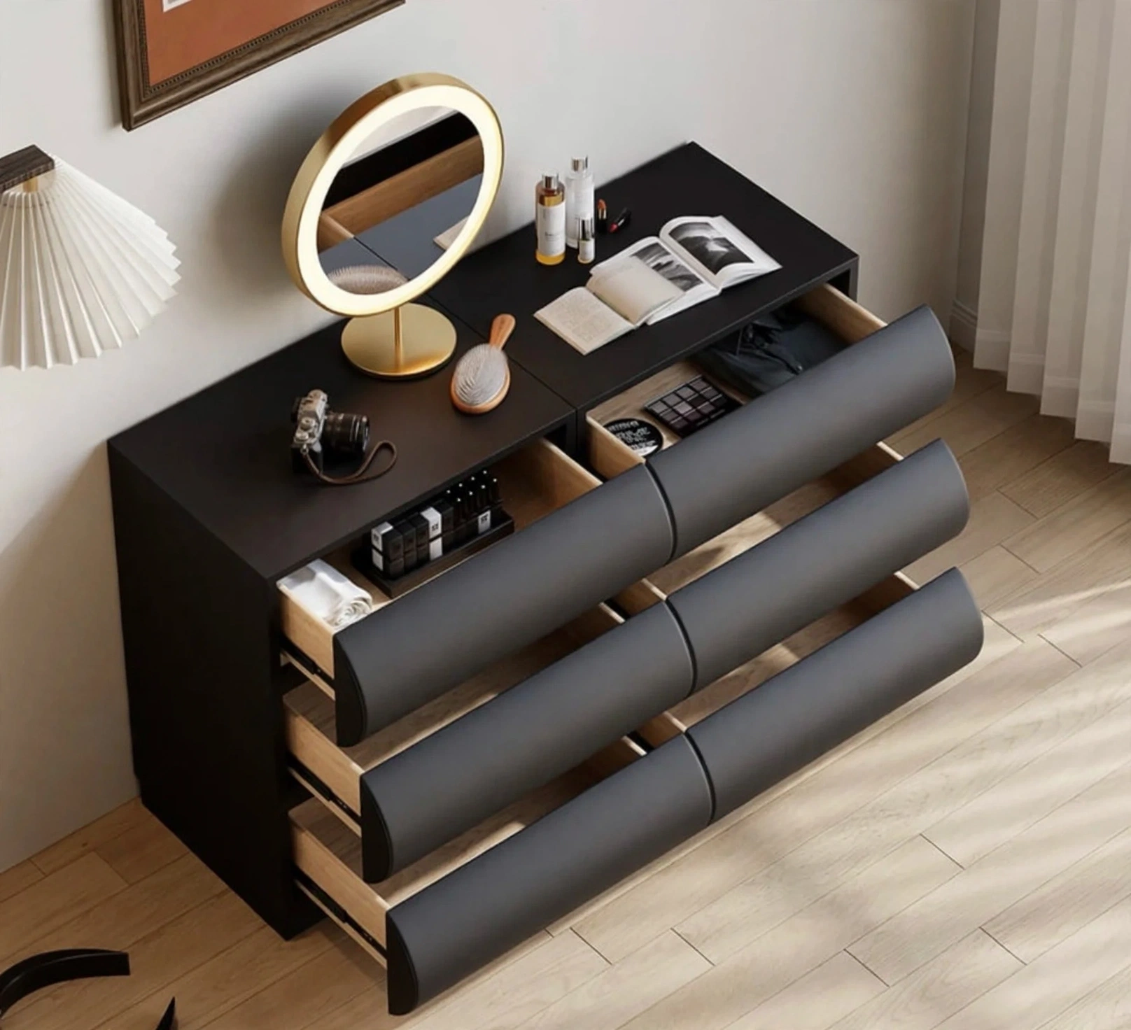Black 6-Drawer Dresser — Like New