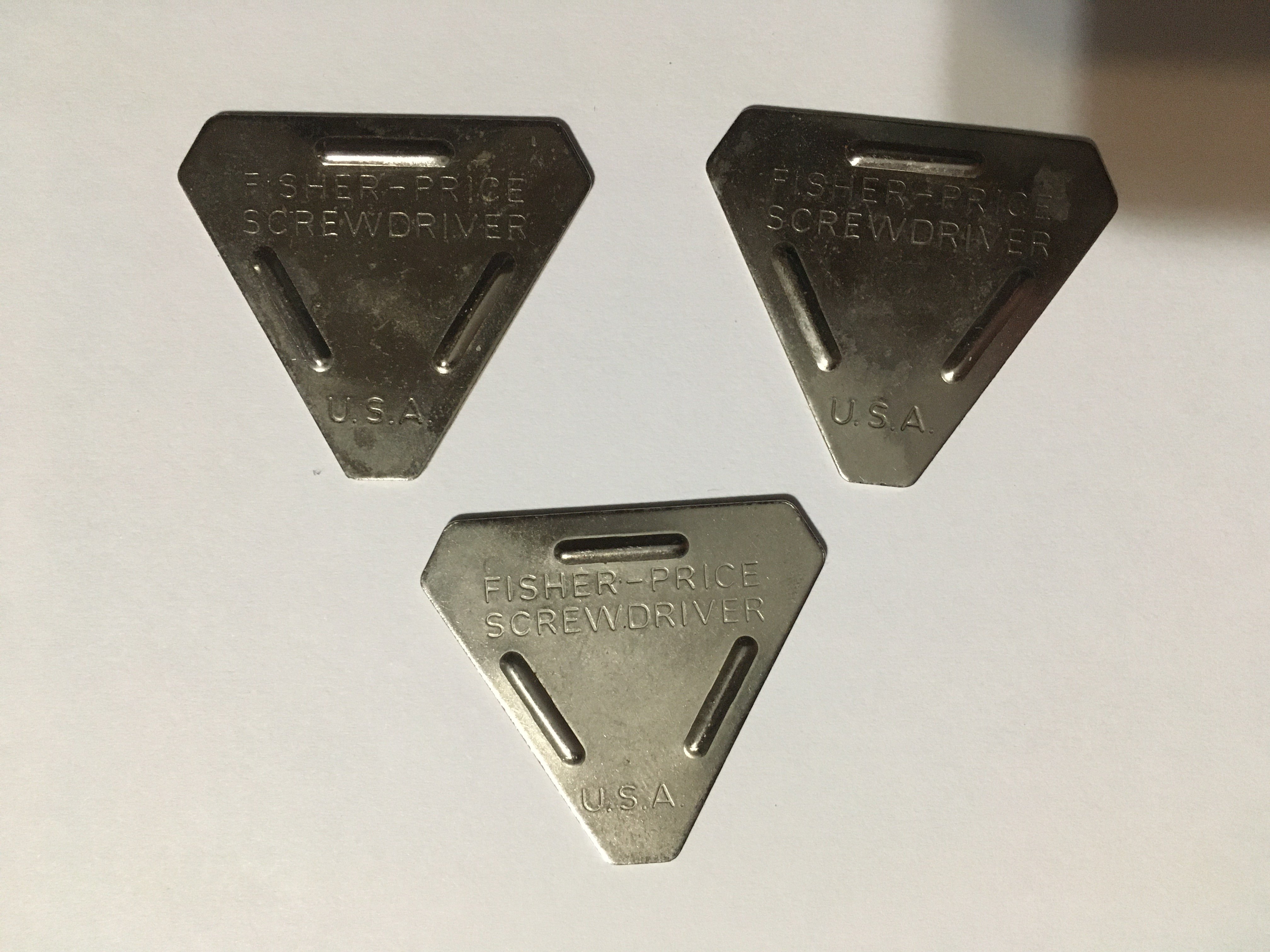 LOT OF 3 FISHER PRICE SCREWDRIVER ORIGINAL TOY ASSEMBLY TOOL