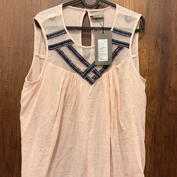 VERO MODA Embroidered Sleeveless Blouse — Peach XL, New Tags - photo 3