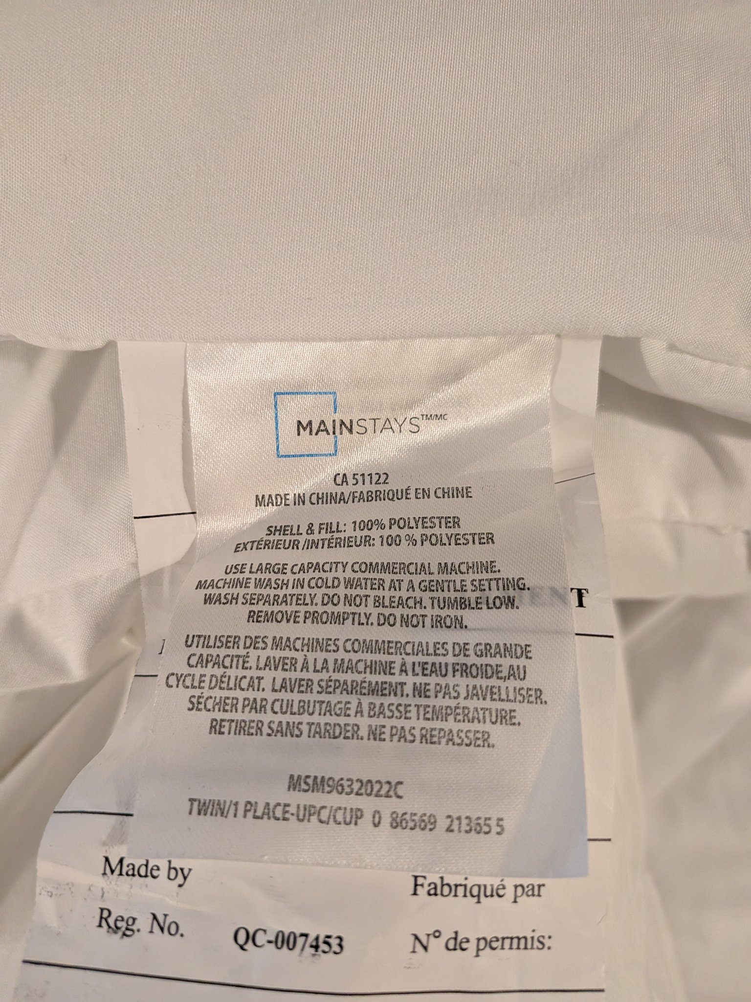 Set of 2 White Tufted Twin Comforters, Mainstays - photo 3