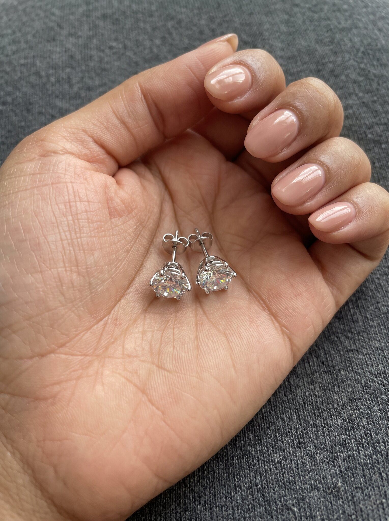 moissanite stud earrings 2ct total, gra cert - photo 3