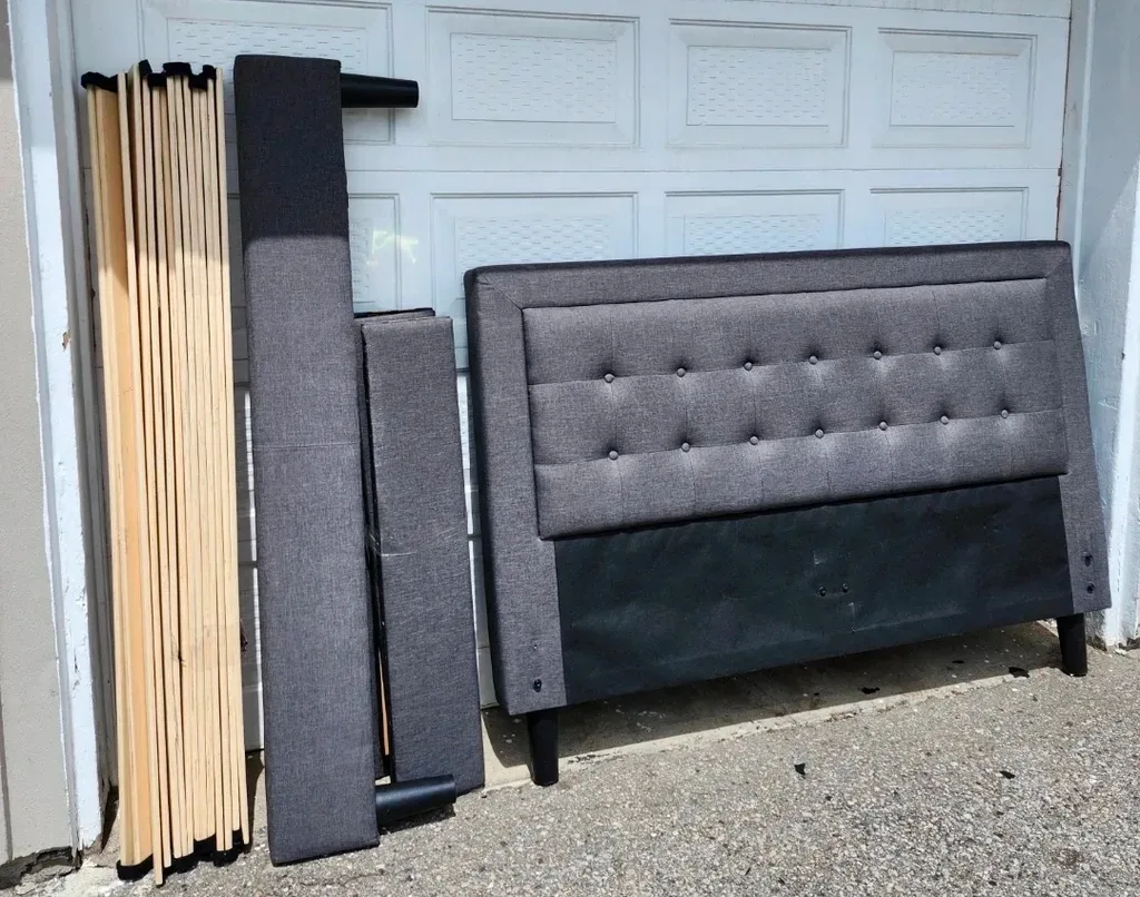 Gray Queen Bed frame ( with Slats) - photo 2