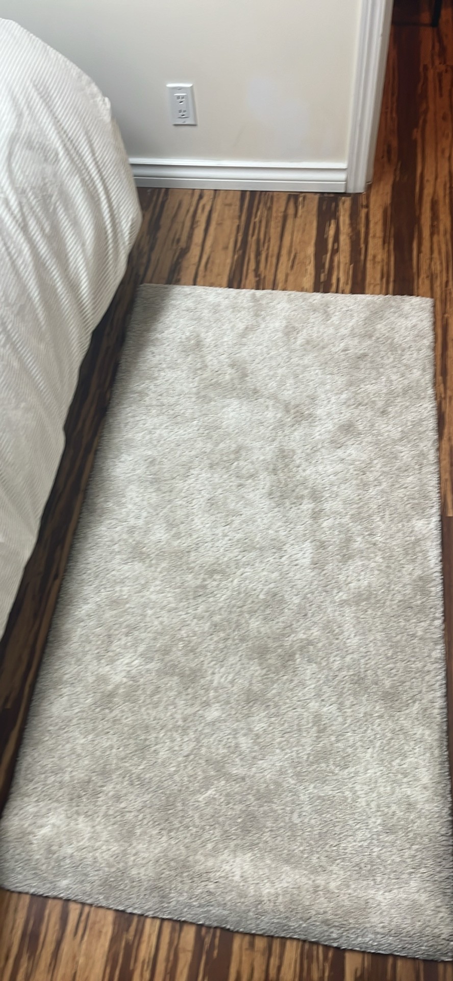 Light Gray Shag Runner Rug