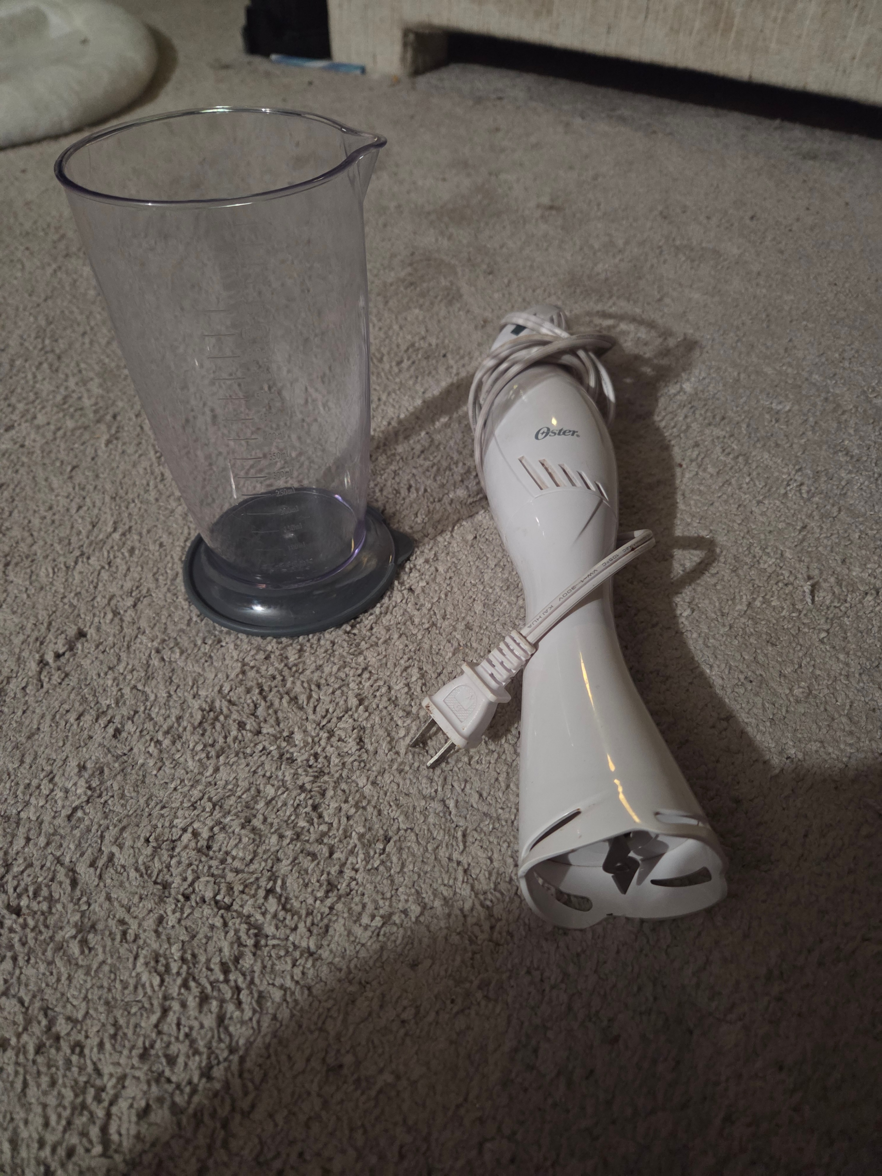 Oster 2-Speed Electric Immersion Hand Blender with Mixing Cup