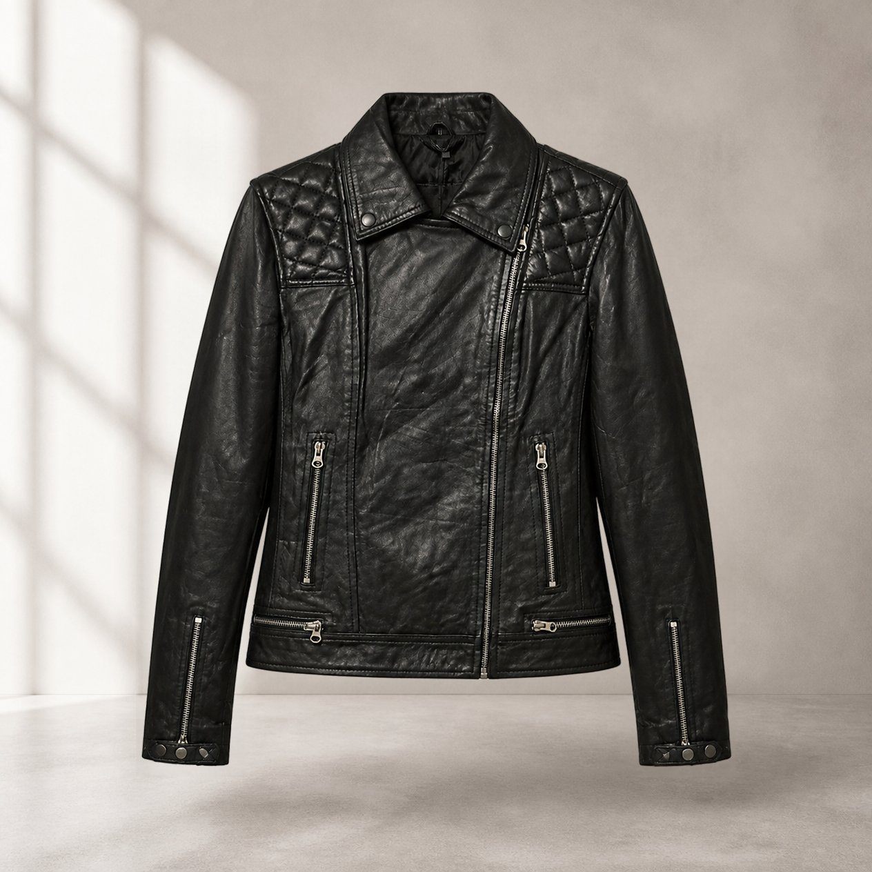 JKT-035 — Women's Asti leather biker jacket — brand new, size L - photo 5