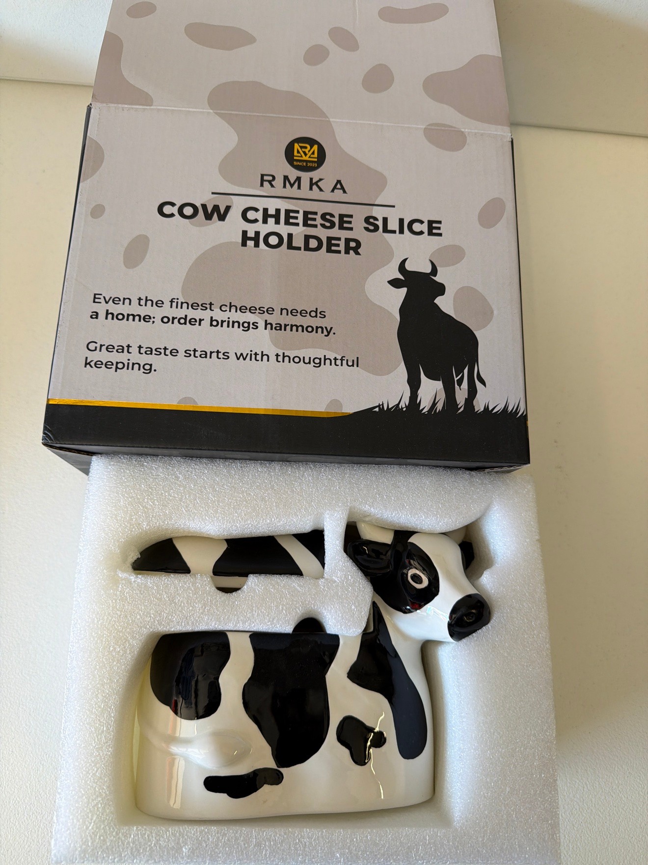 RMKA Cow Cheese Slice Holder Ceramic — New (6 Available)
