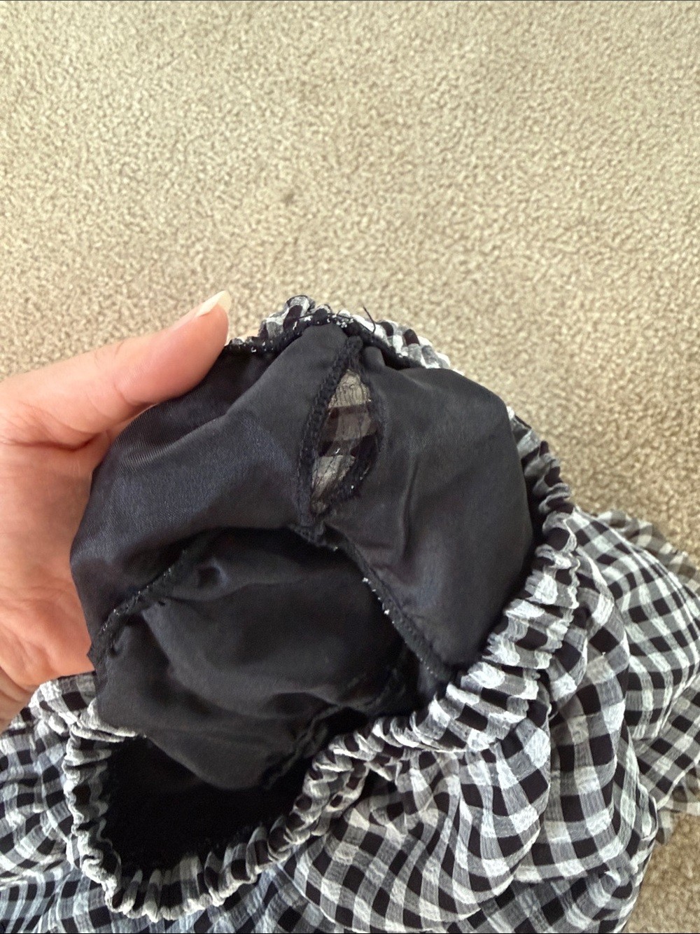 Gingham Tiered Bubble Skirt in Black & White - photo 5