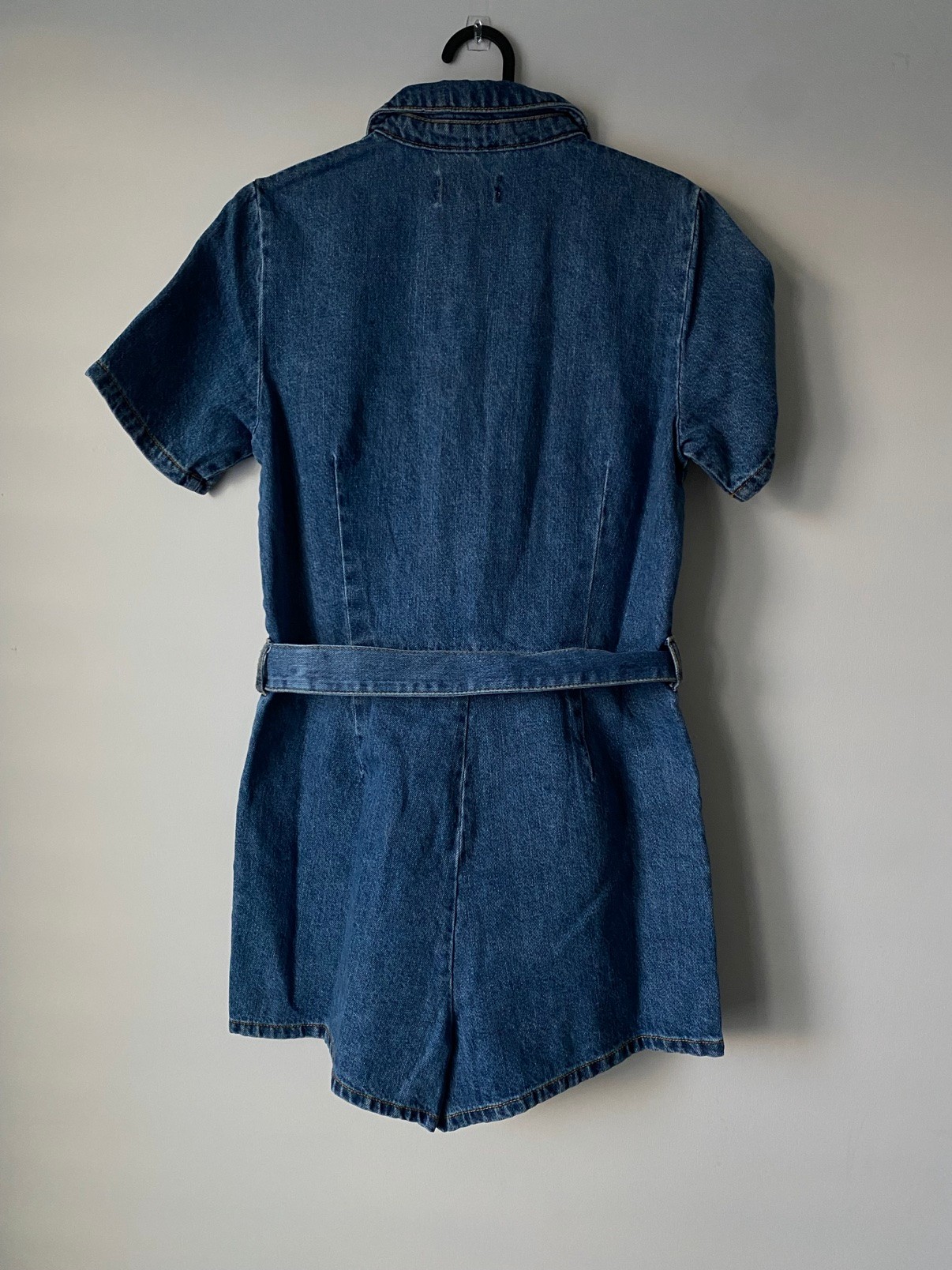 ONLY Blue Denim Romper with Tie Belt, Size 36 - photo 4