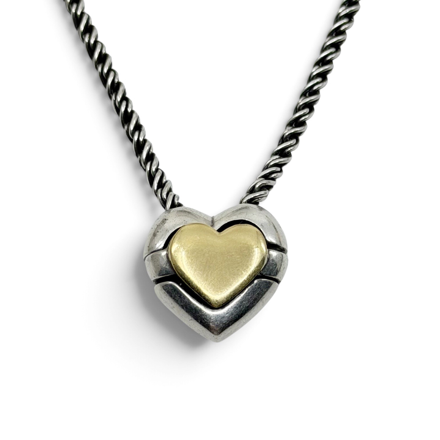 Tiffany & Co 18k gold sterling silver puzzle heart necklace