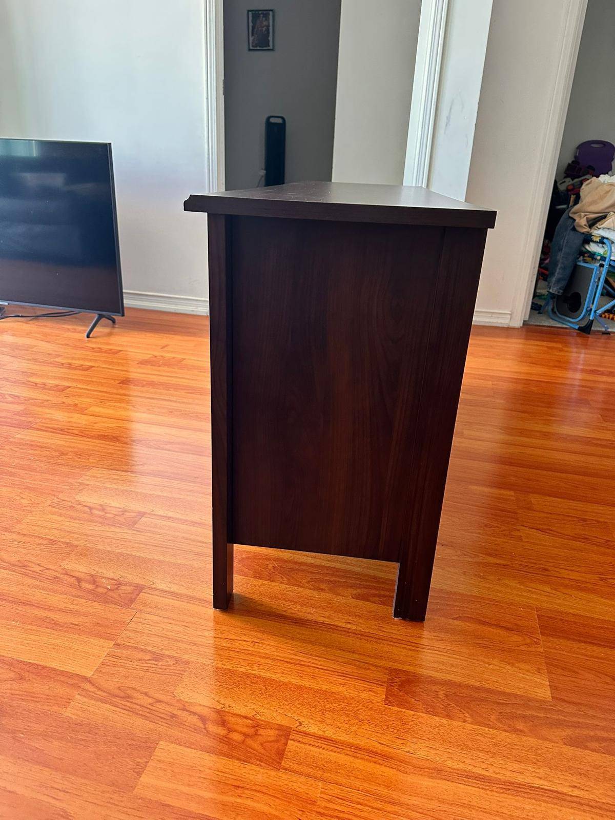 Dark Brown Media Console Table - photo 4