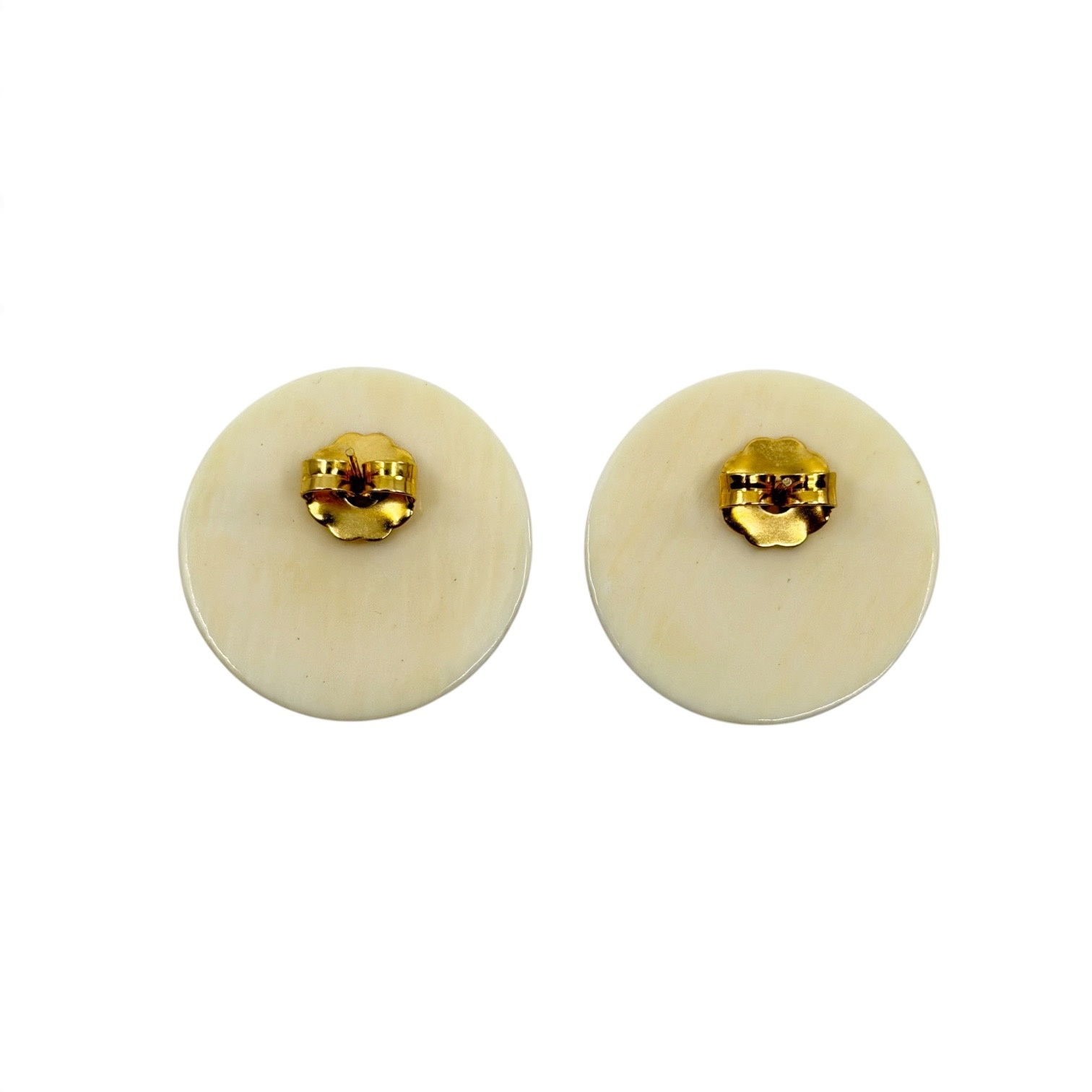 Vintage Japanese hand painted bone earrings - GM1103 - photo 4