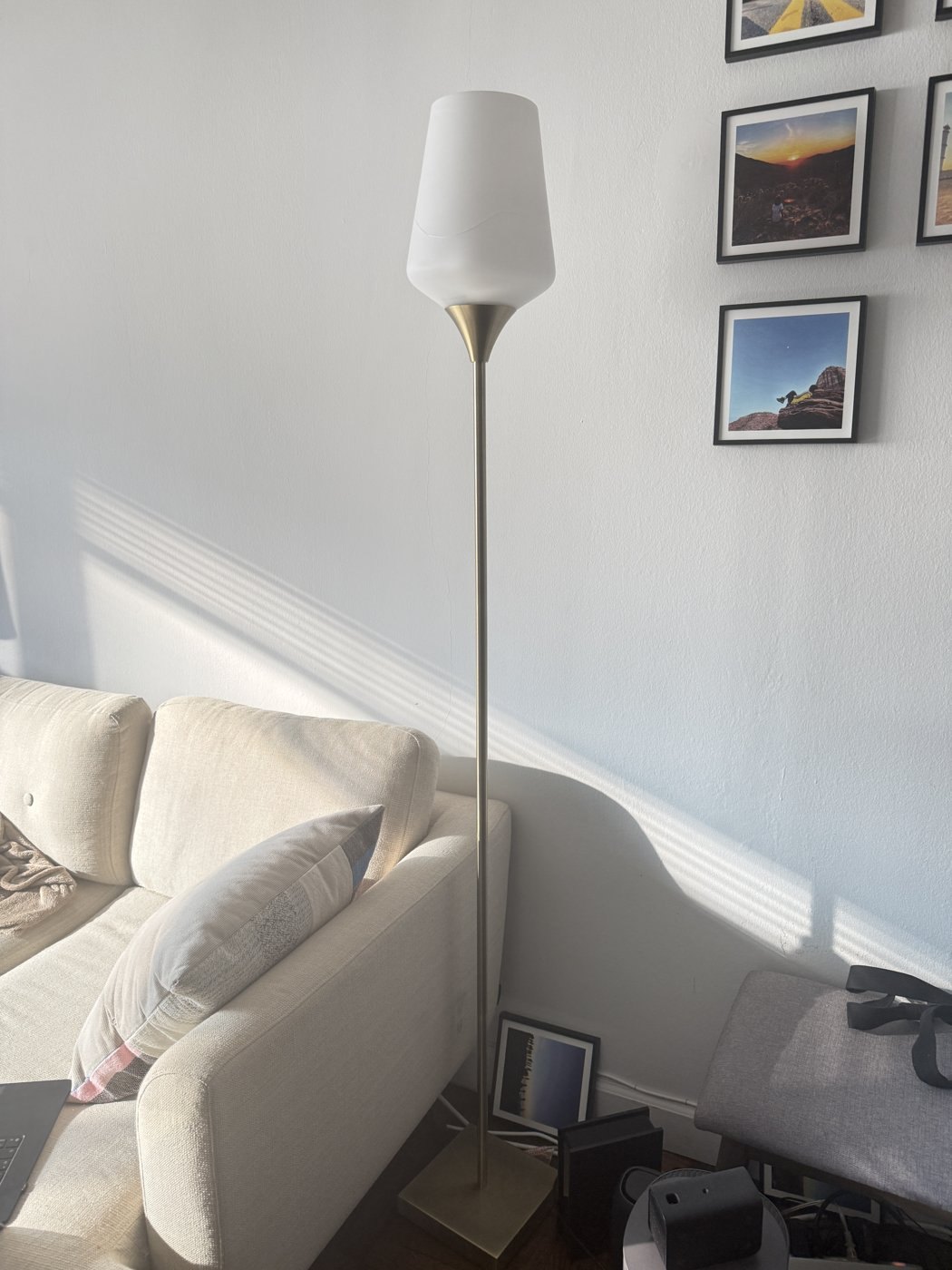 Torchiere Floor Lamp - Brass Finish