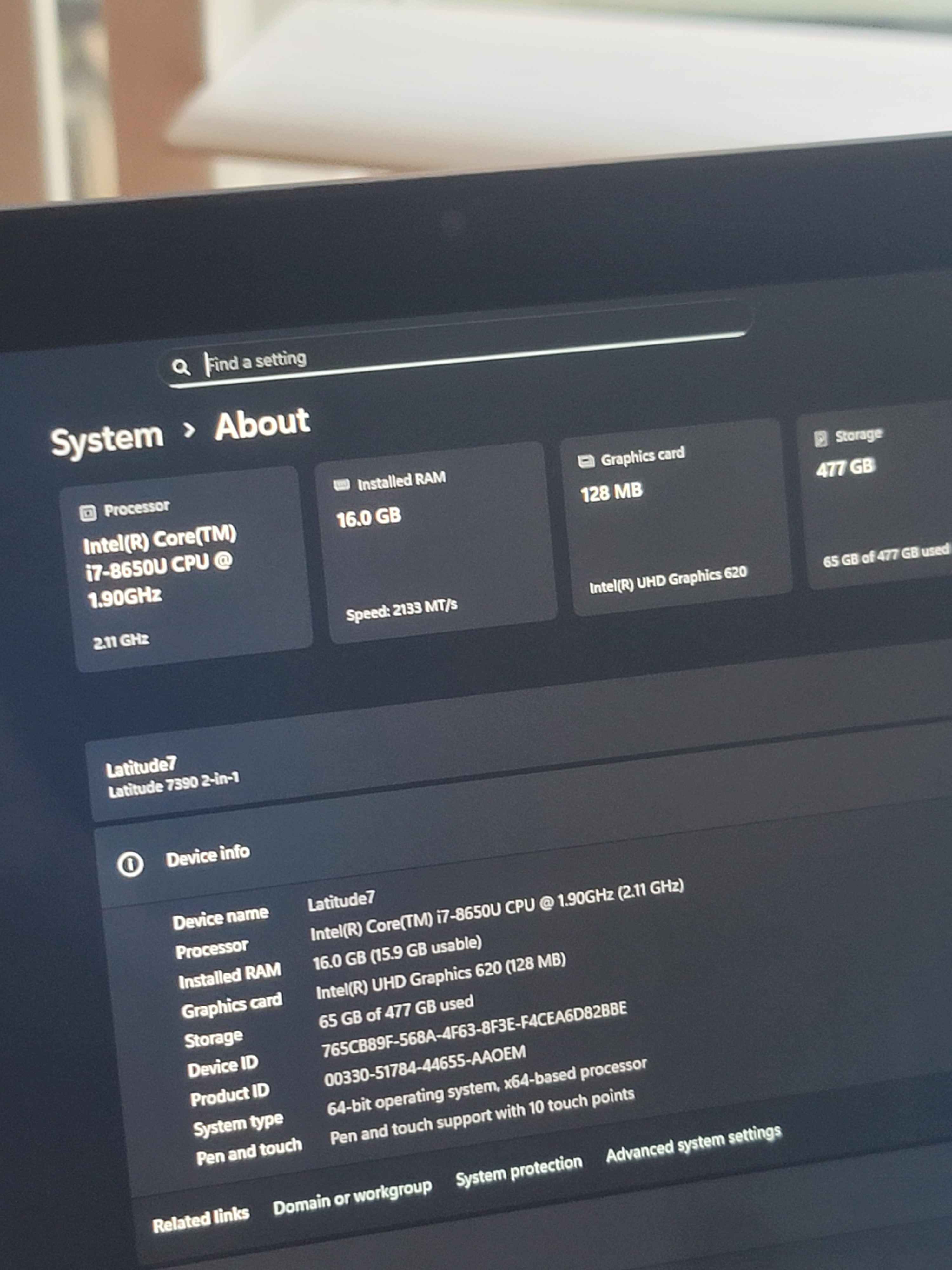 Dell Latitude 7390 2-in-1 (i7, 16GB Ram, 512 SSD, New battery) - photo 3