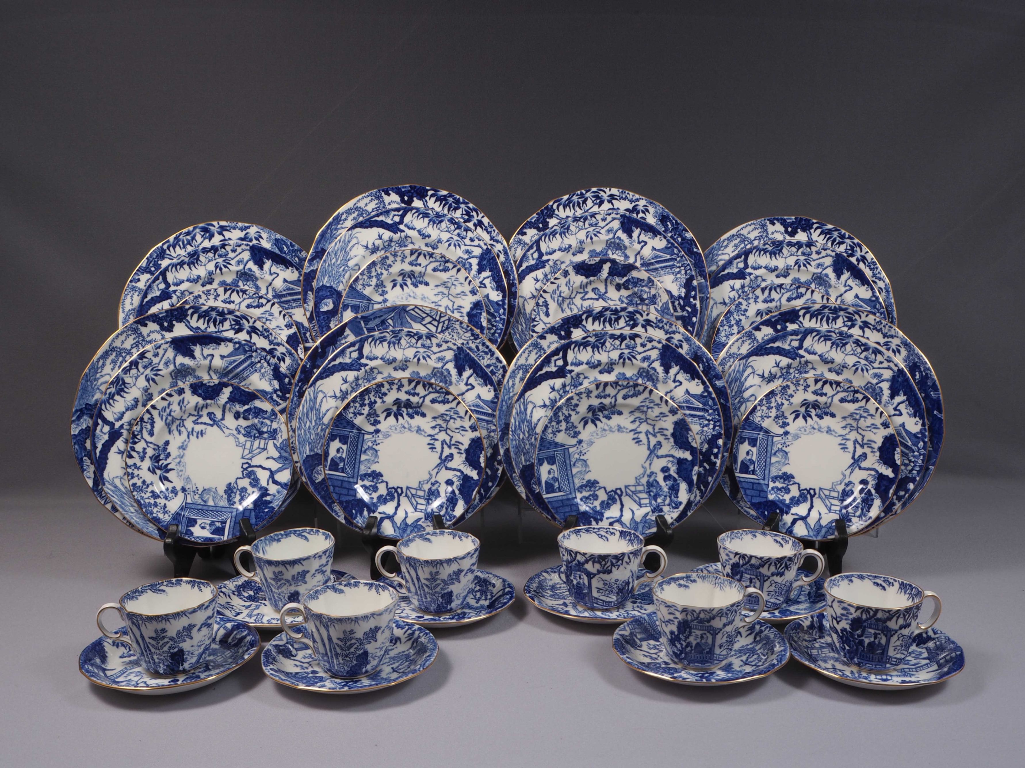 Royal Crown Derby Blue Mikado Tea cup Dinner Luncheon Set