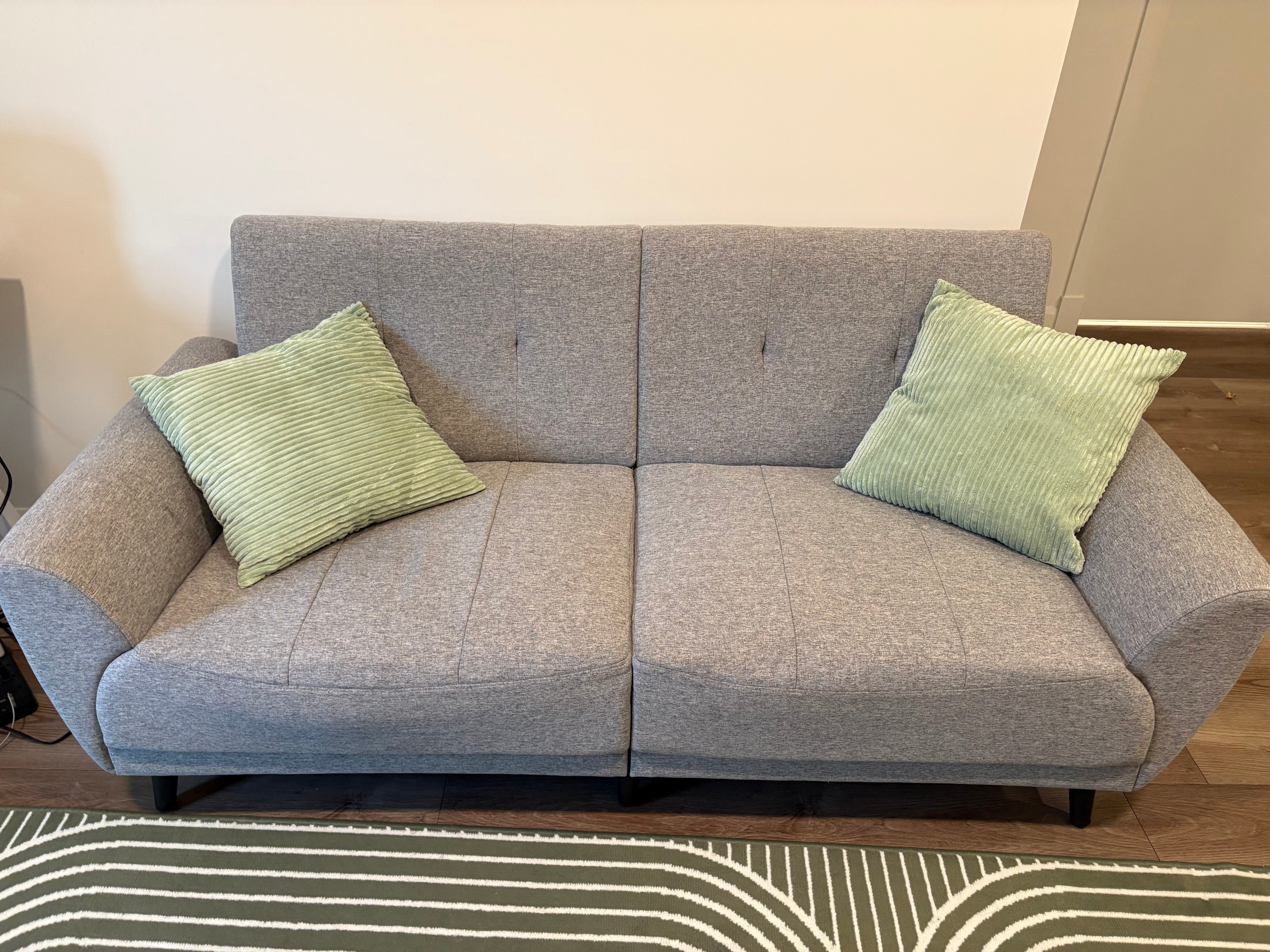 Modern Grey Fabric 3-Seater Sofa / Couch - photo 4