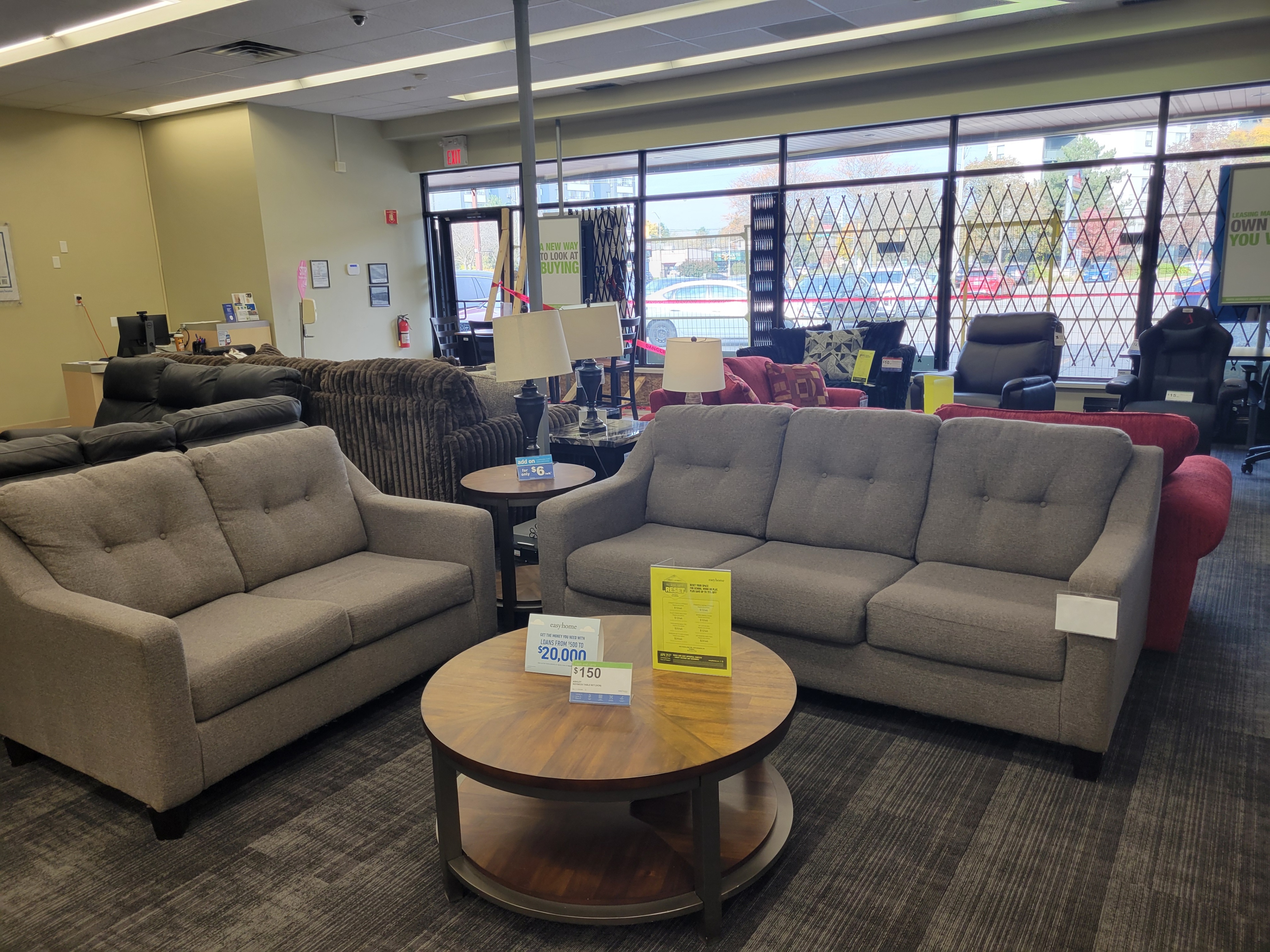 GREY SOFA AND LOVESEAT