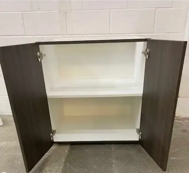 4-Piece Cabinet Set. Dark Brown Woodgrain 2 Base + 2 Upper - photo 2