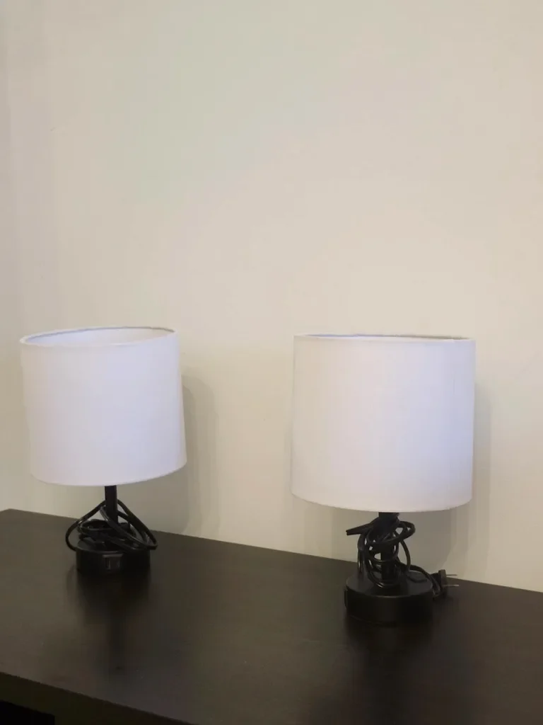 Set of 2 Black Table Lamp with USB Charging Ports - photo 2