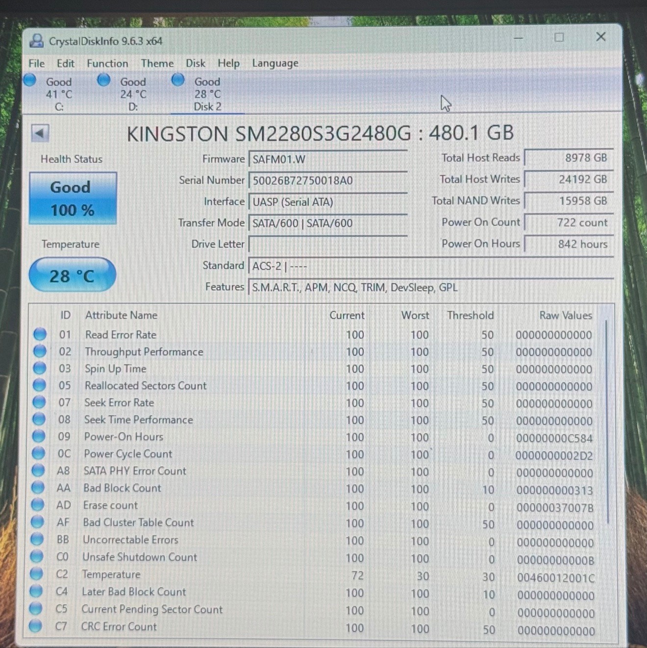 Kingston 480GB M.2 SATA SSD - 100% Health - photo 2