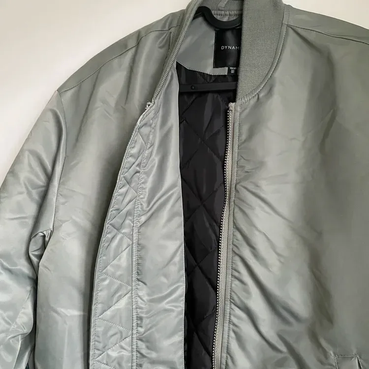 Dynamite Cropped Satin Bomber Jacket — Size XS (New) - photo 2