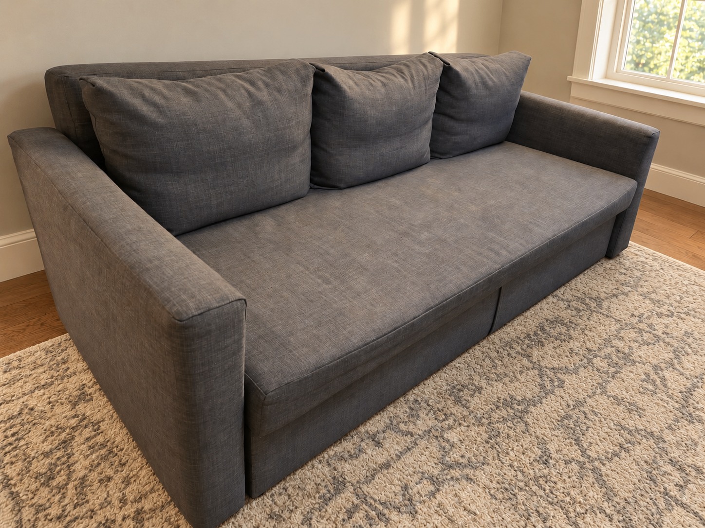 Gray Fabric 3-Seat Sofa - photo 2