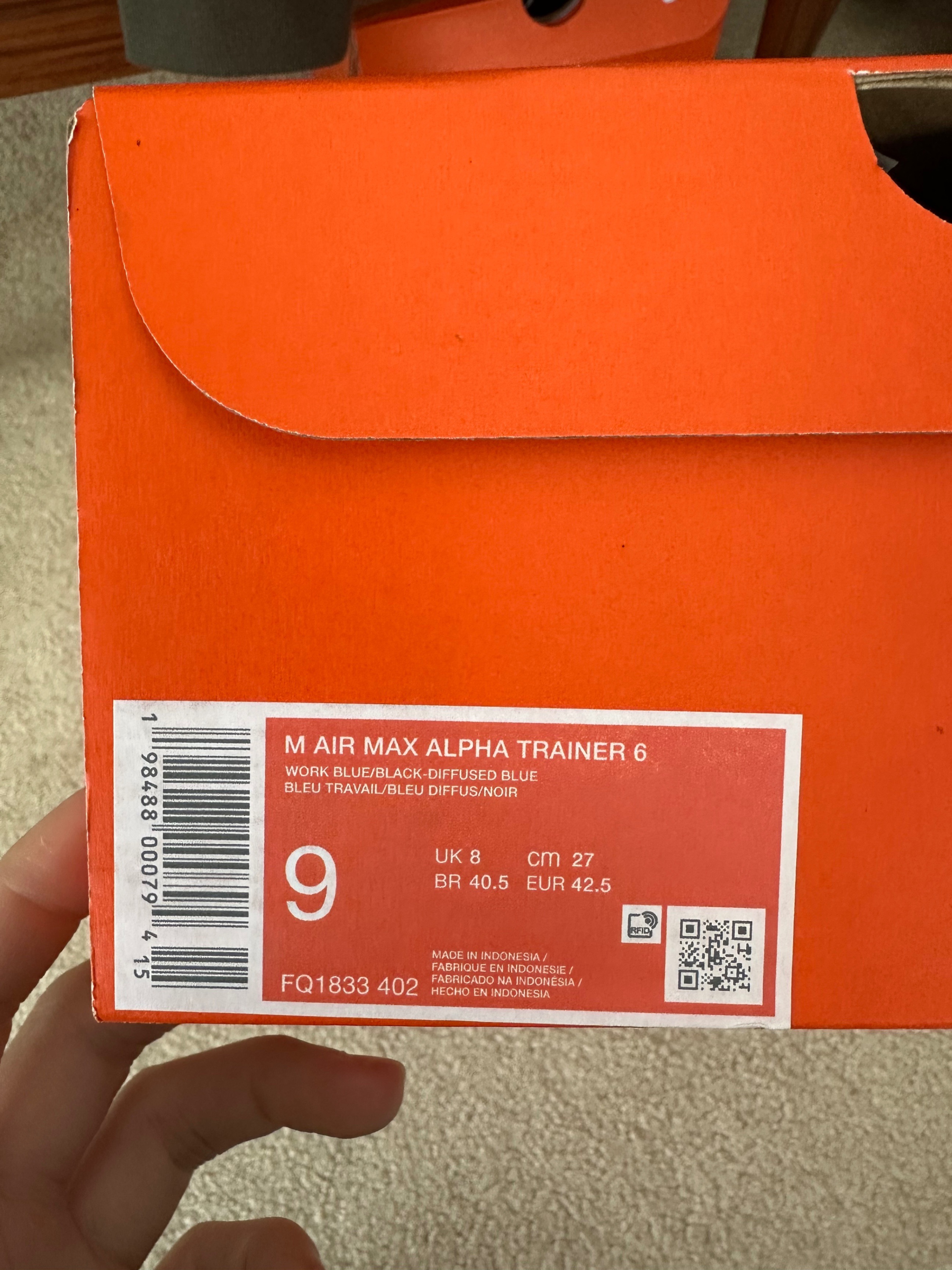 BNIB Nike Air Max Alpha Trainer 6 – Work Blue / Black - photo 2