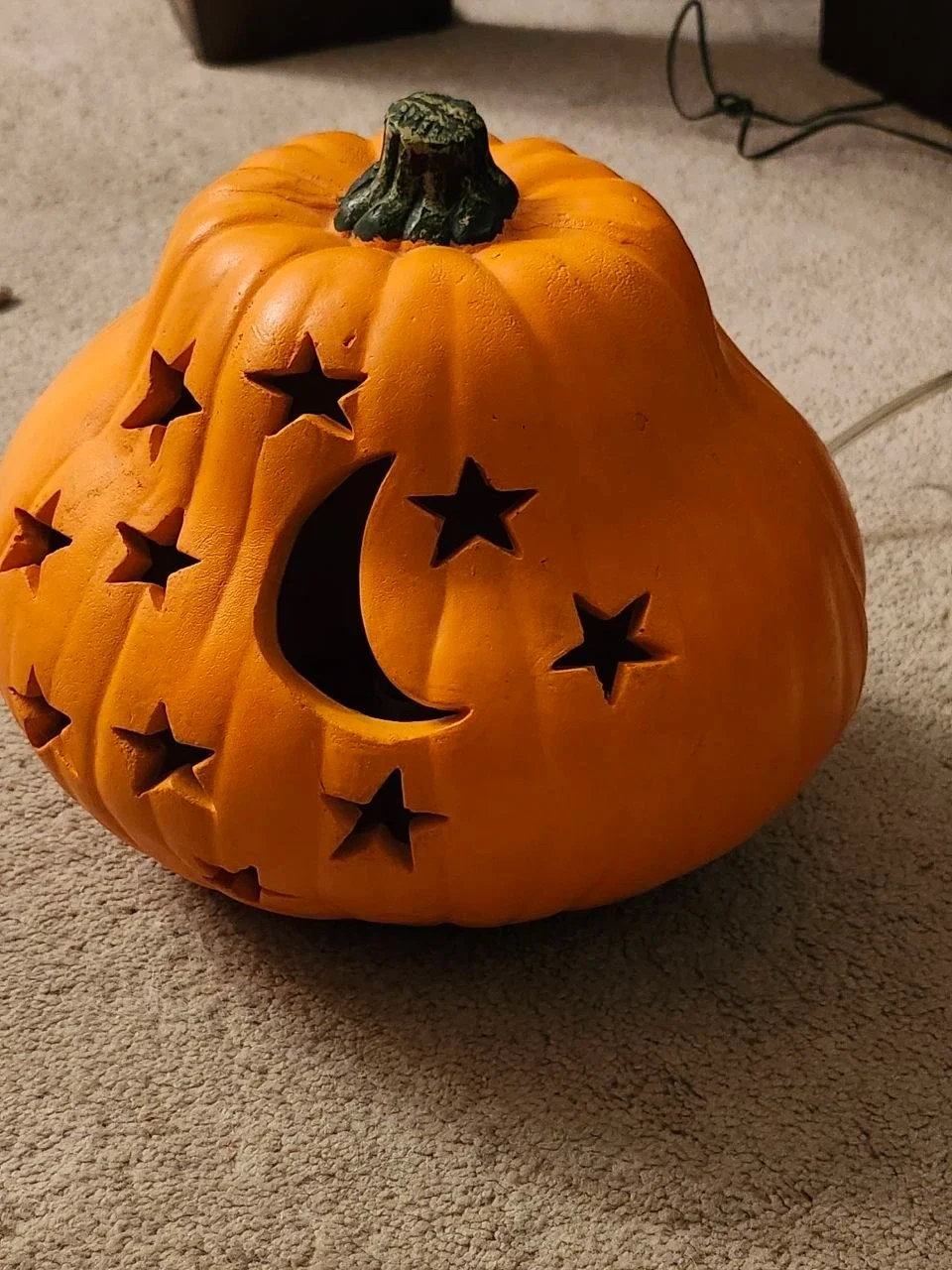 Halloween Light-up Pumpkin Decor with Moon and Stars - photo 4