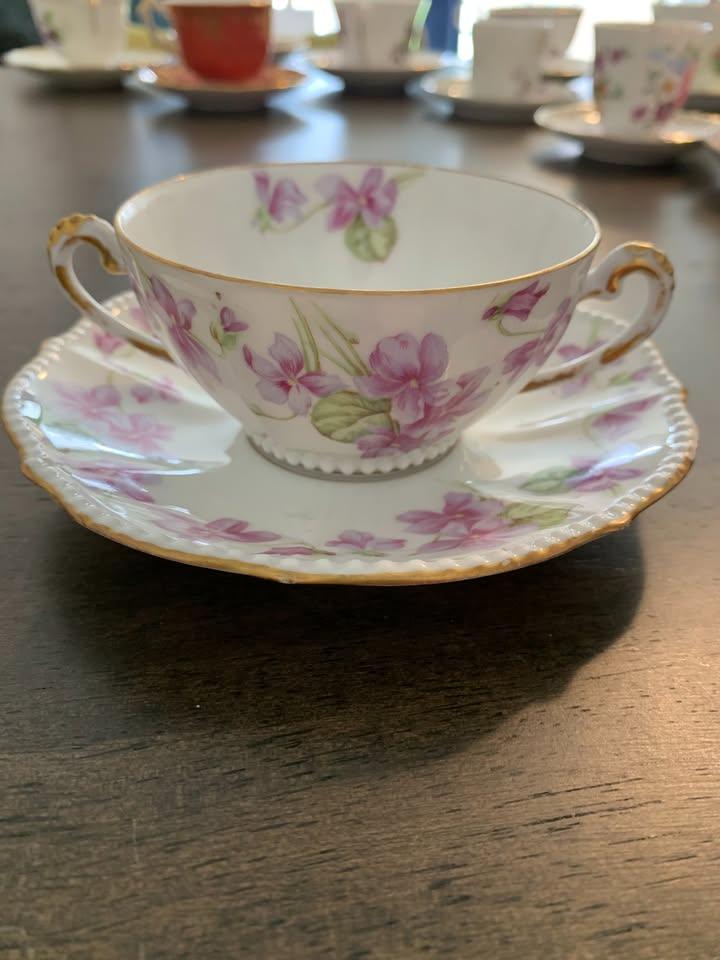 Elite Limoges France Two-Handled Cup and Saucer