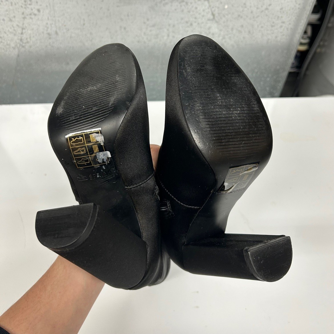 Call It Spring Black Satin Sock Booties – US 5, Like New - photo 2