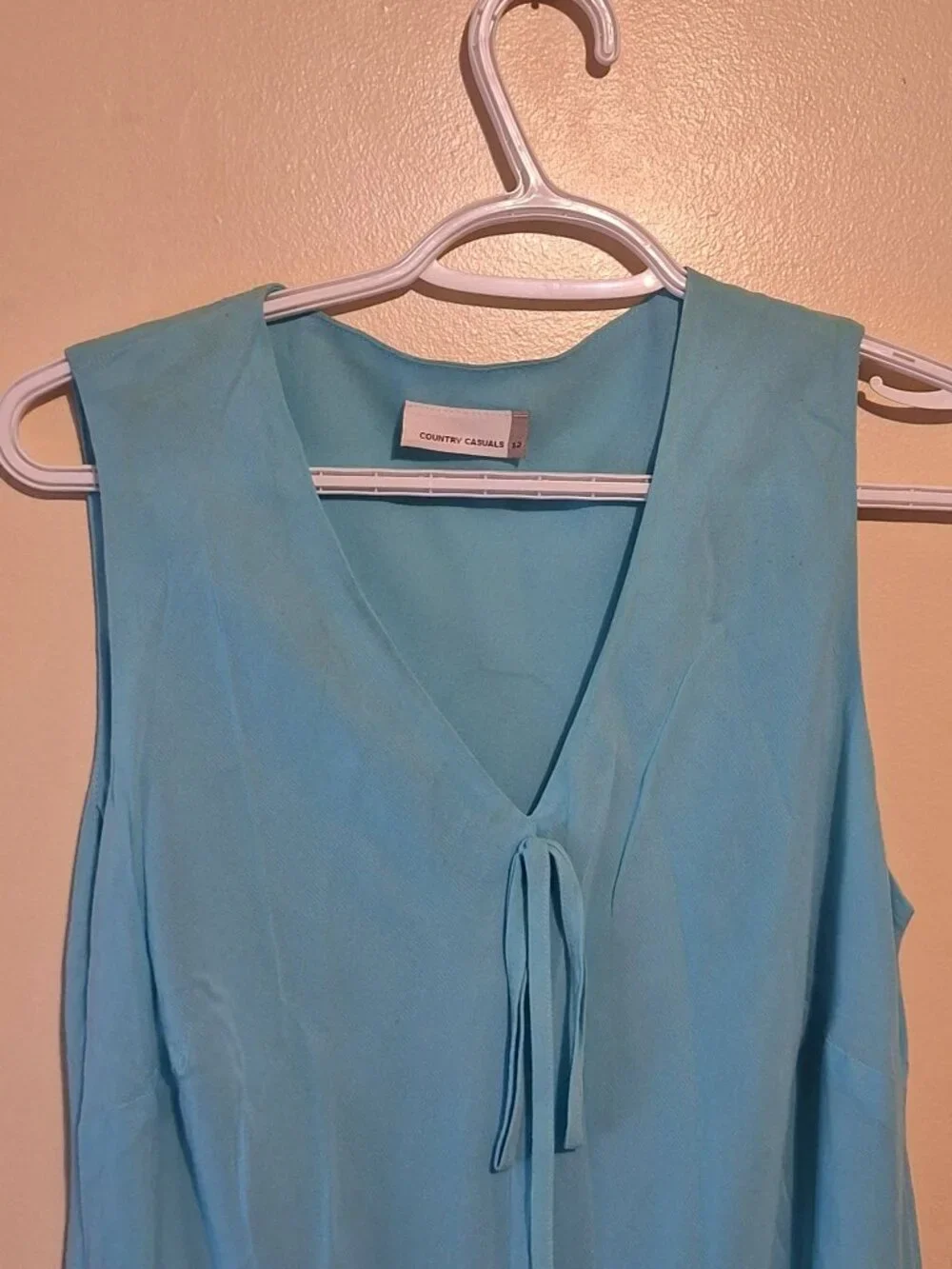 Country Casuals Made in Italy Aqua Blue Cupro Maxi Dress Size 12 - photo 3