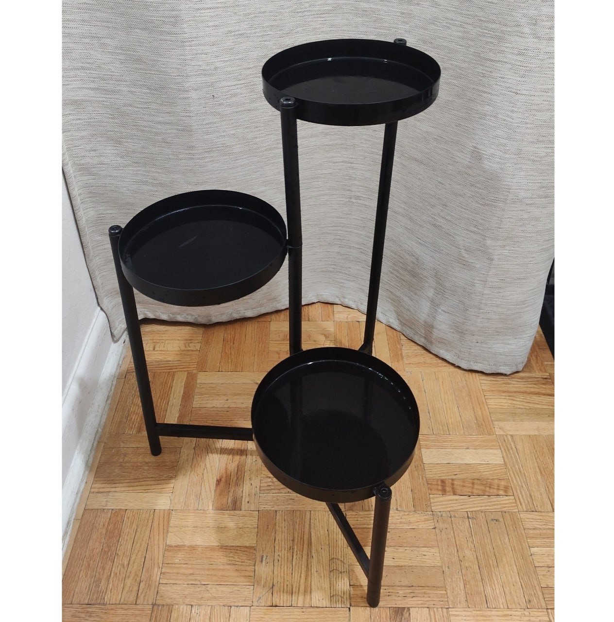 3-Tier Black Metal Plant Stand