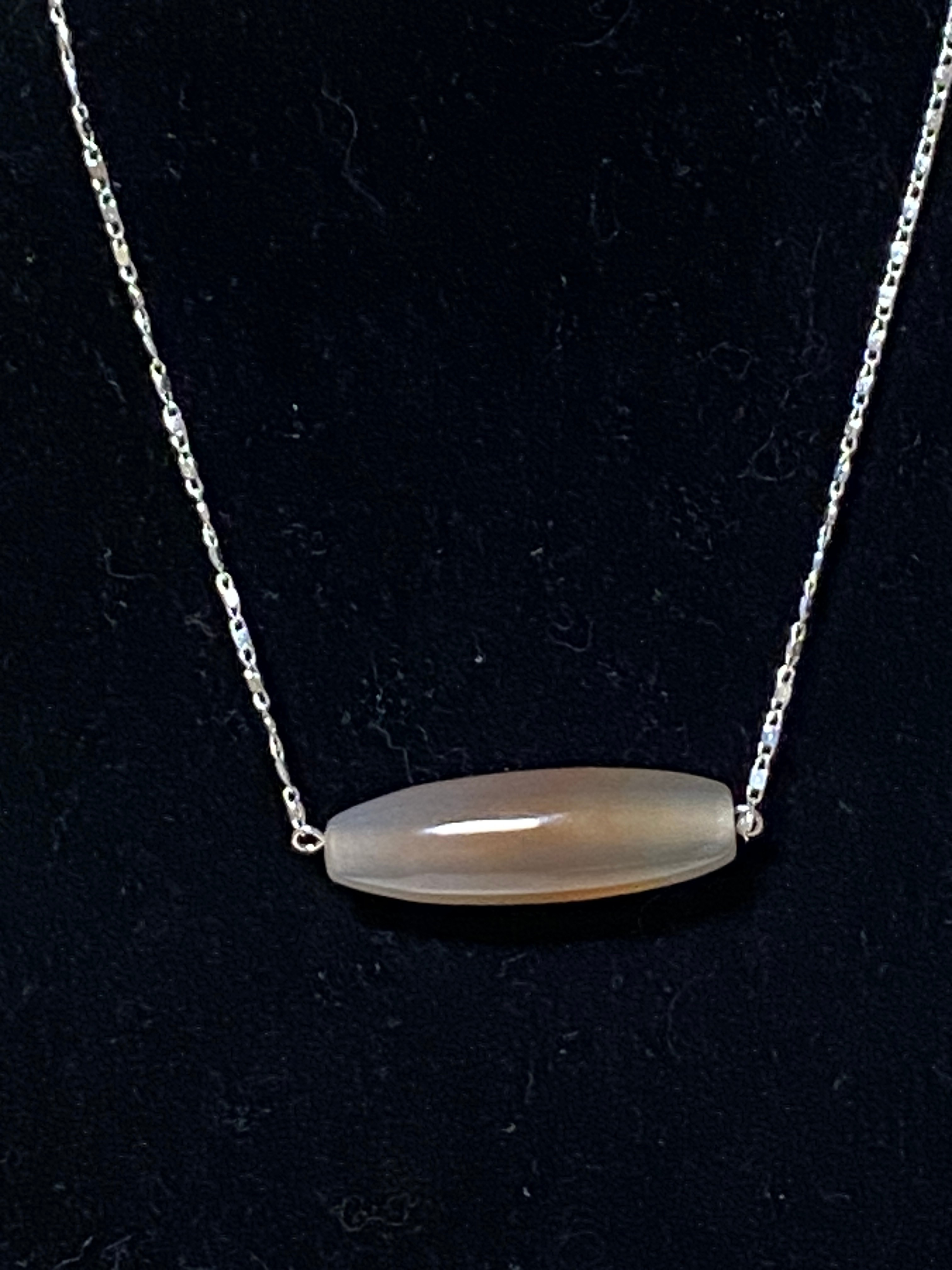 Natural Agate Short Necklace, Stainless Chain - photo 2