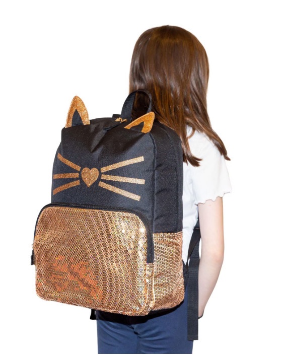 Cat Themed Sequin Backpack