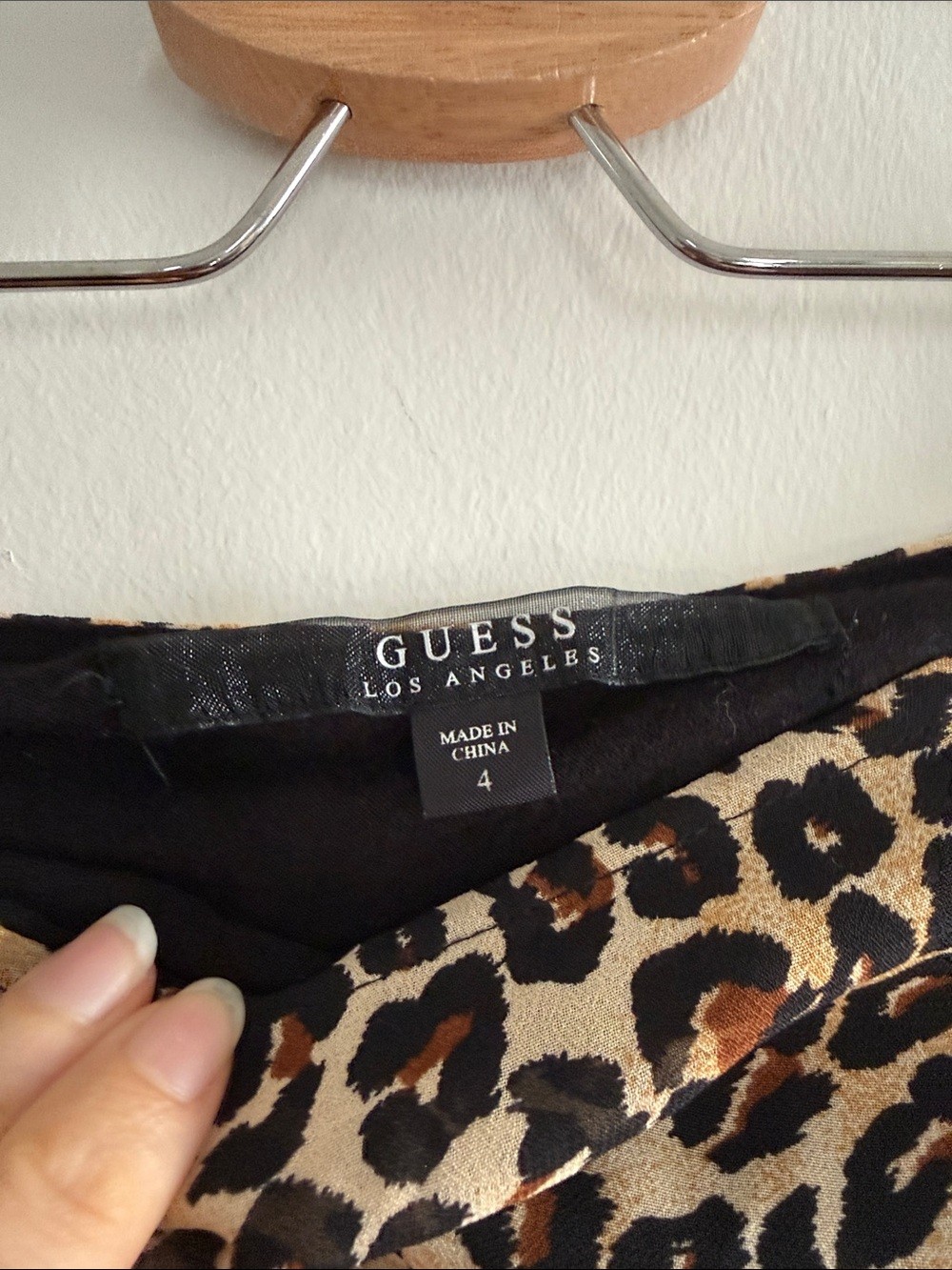 Guess Leopard Print High-Low Skirt - Black & Brown - photo 2