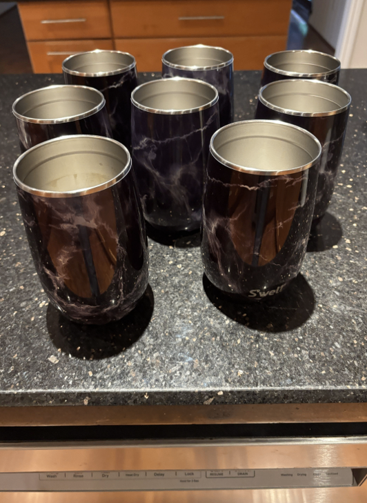 S'well Insulated Stemless Wine Tumblers Black/Dark Purple Marble - photo 4