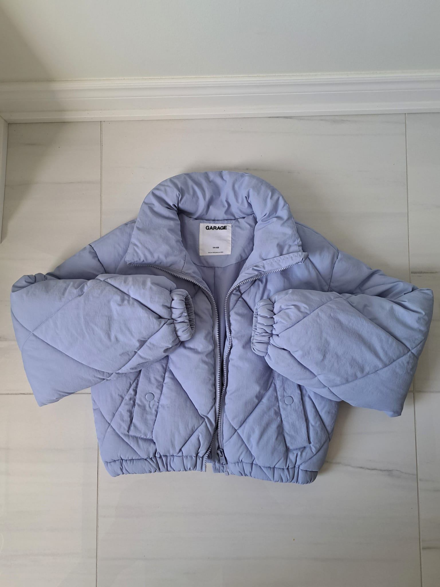 🐋 Garage Light Blue Cropped Puffer Jacket Y2K Style - photo 4