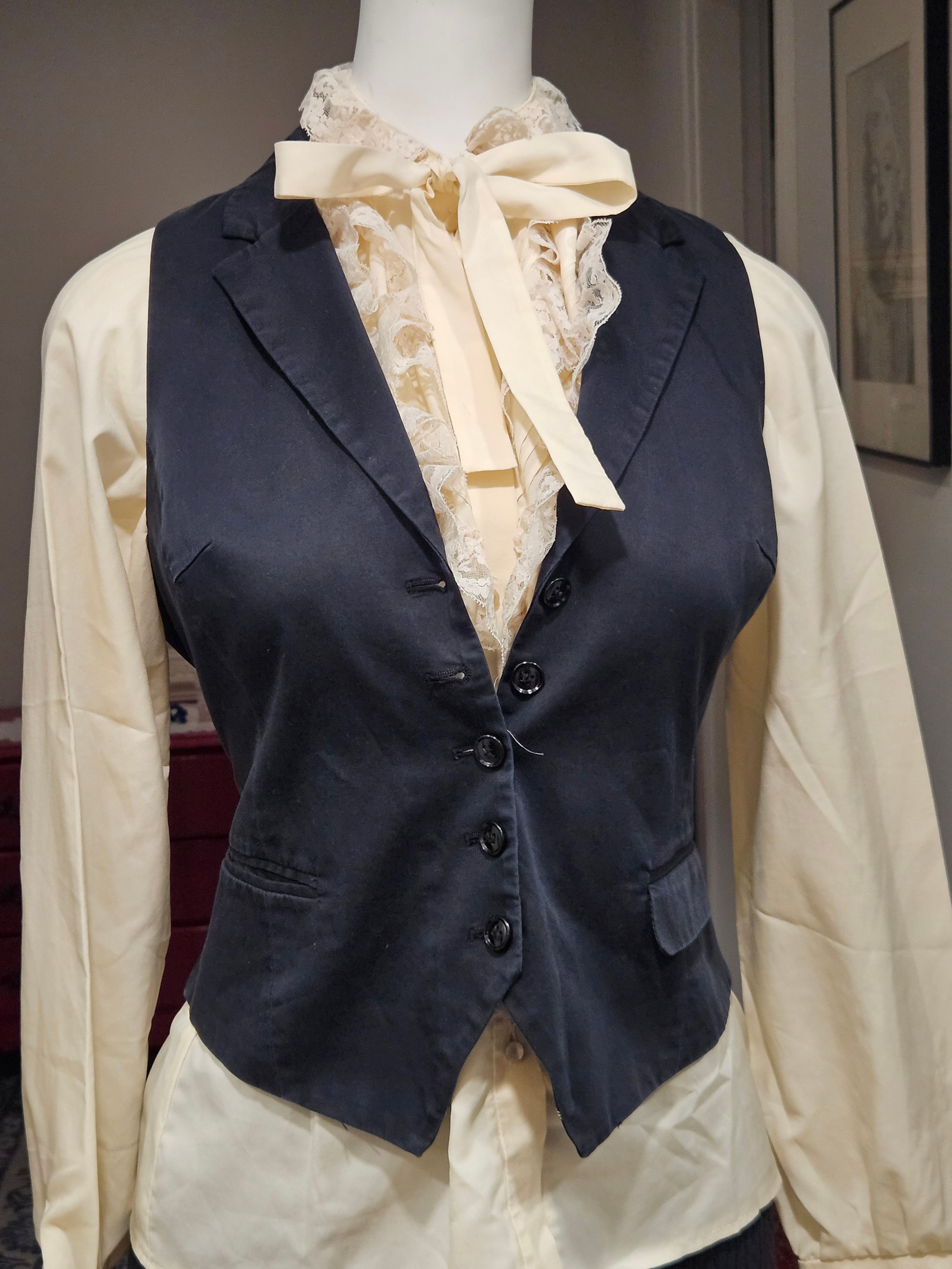 satin button up vest