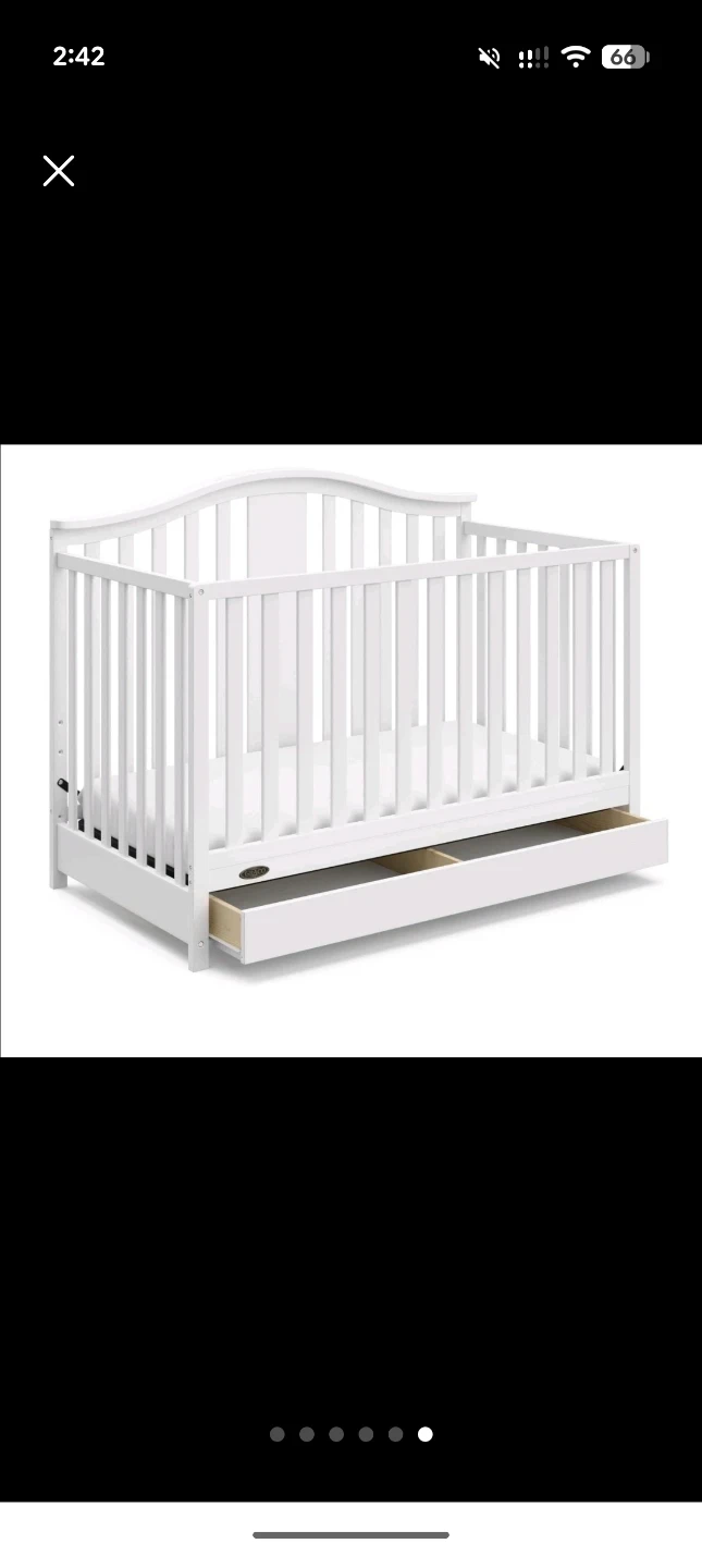Graco white convertible crib with storage drawer - photo 3