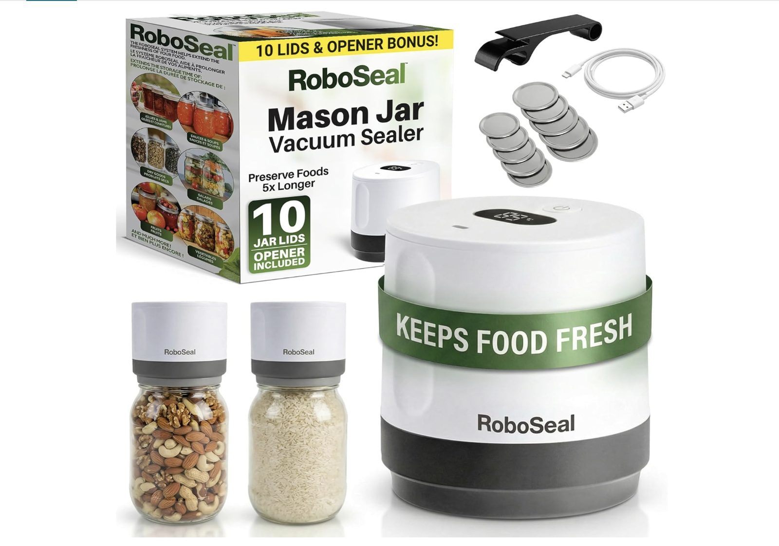 RoboSeal Electric Mason Jar Vacuum Sealer