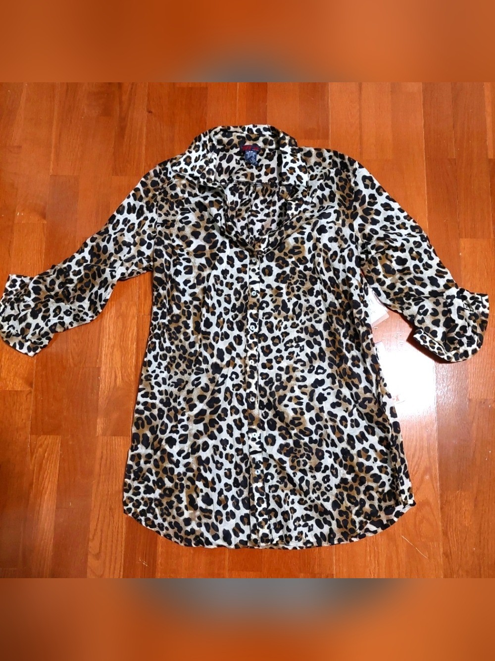 Dex Leopard Print Blouse Size S/P New NWT