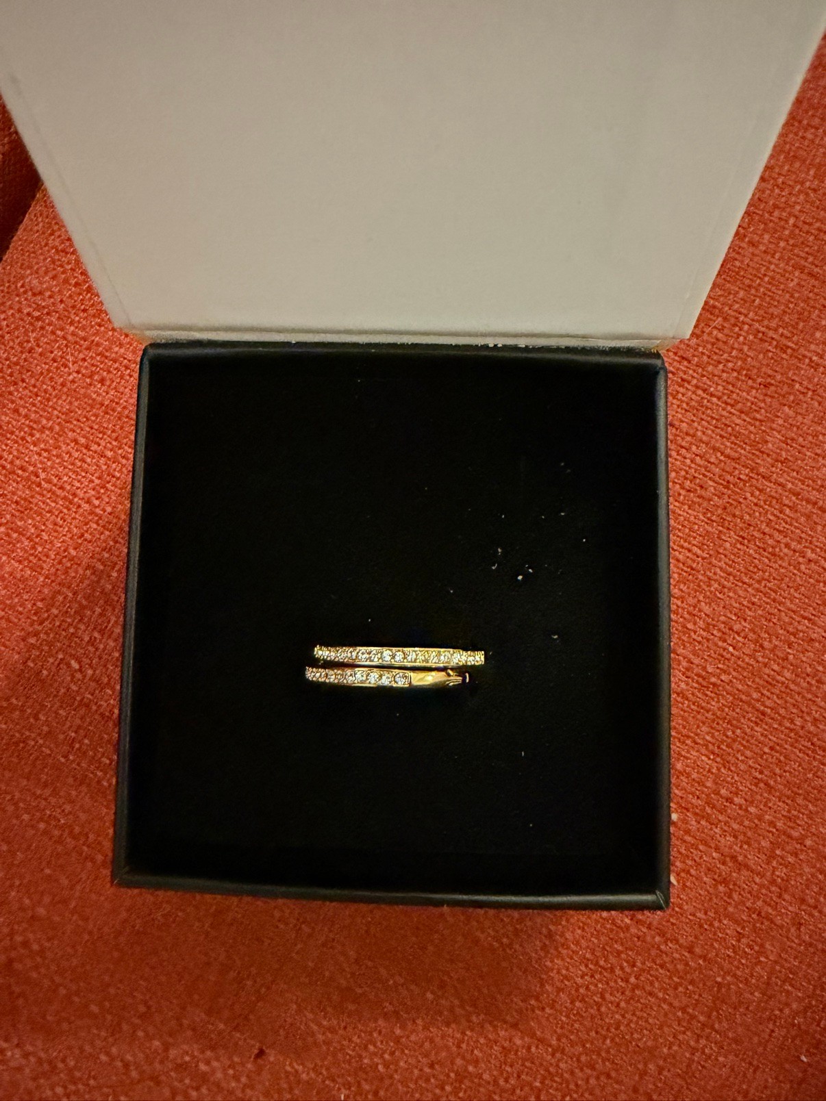 Gold Tone Hoop Earrings – 2 Pairs (Plain + Crystal Pavé) - photo 2