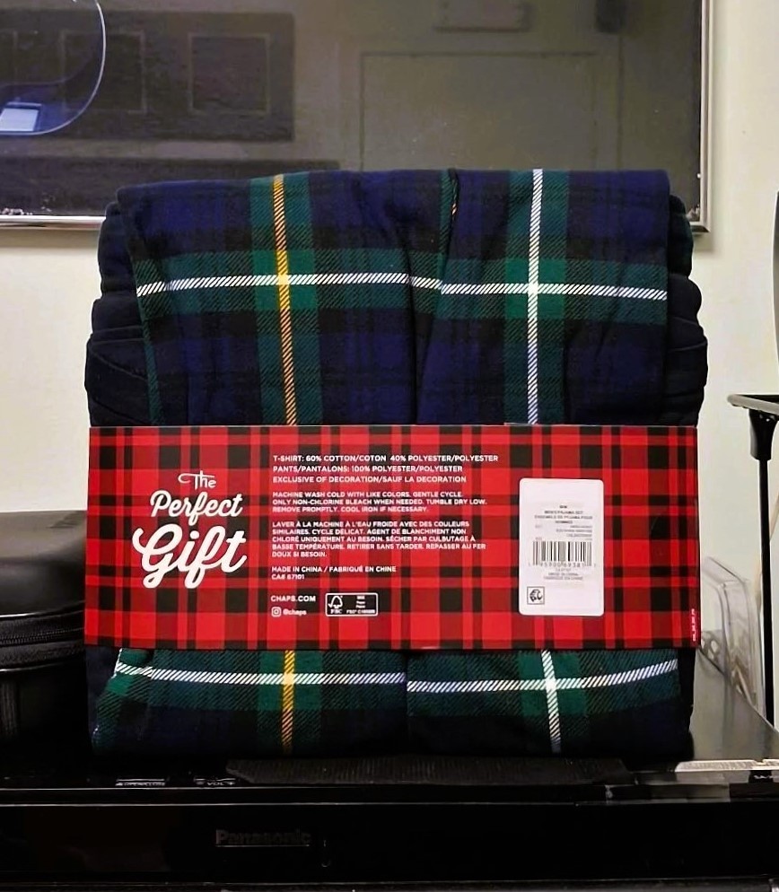 Gift for Him Chaps Men's 2-pc Sleep Set Blue L/S Top Med. NWT - photo 2
