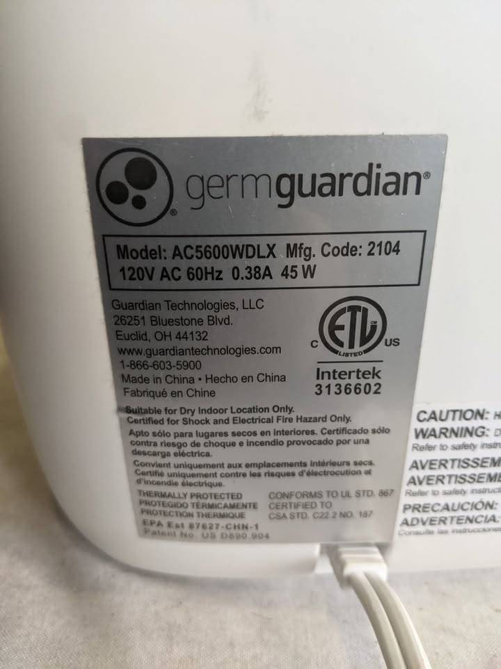 Air Purifier, Germ Guardian True HEPA Filter Air Purifier - photo 5