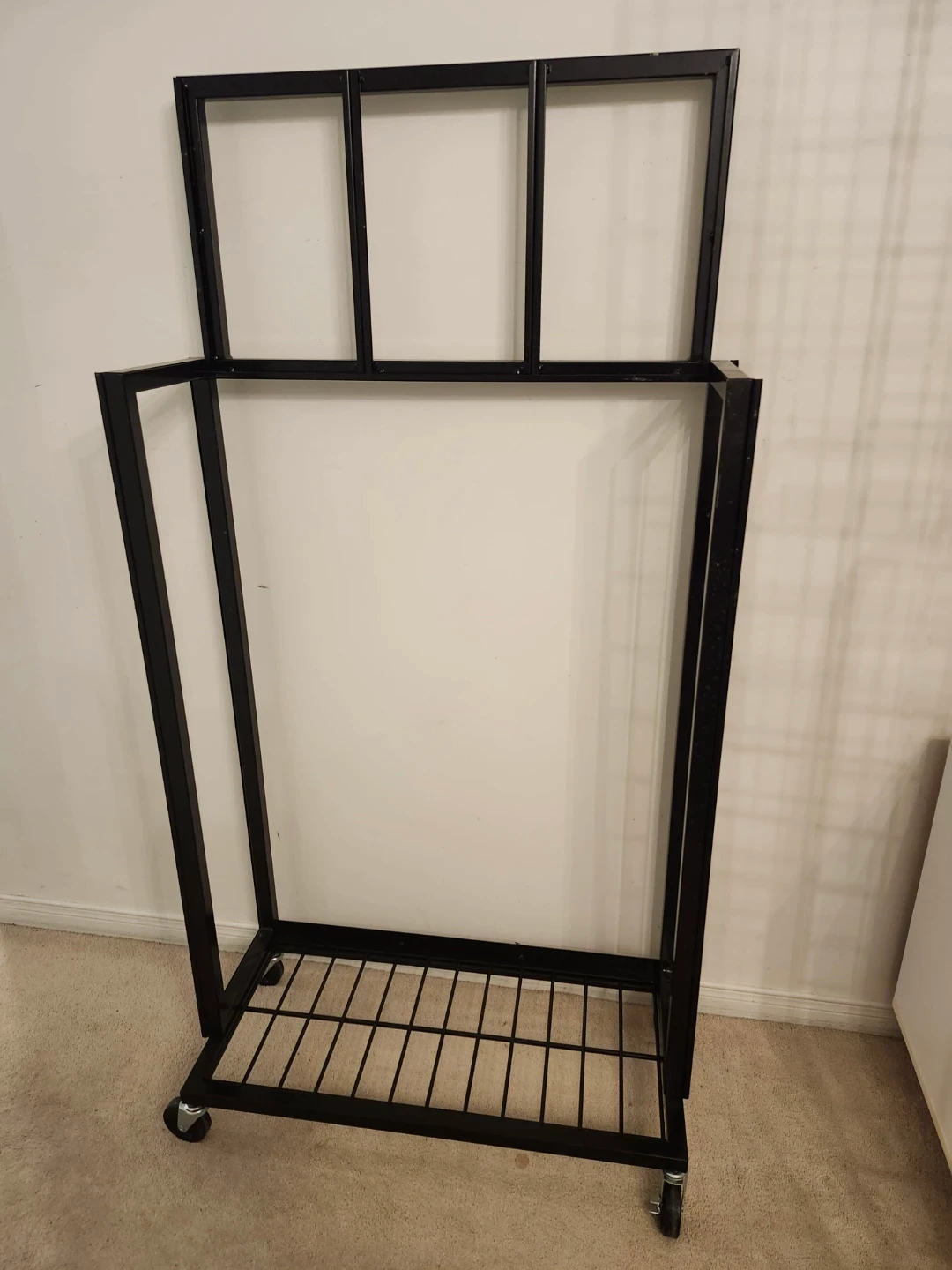 Black Metal Garment Rack with Wheels - photo 2