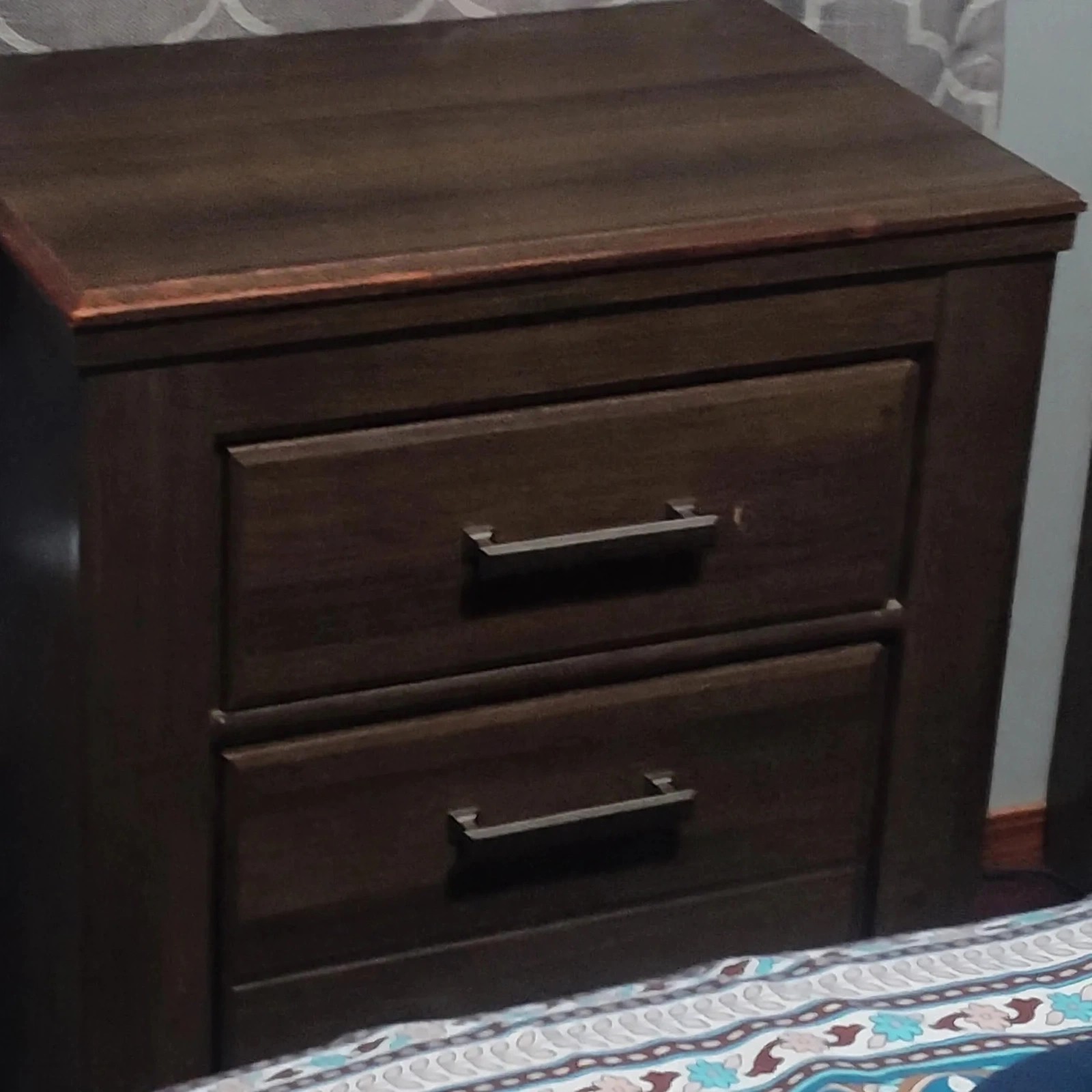 Dark Brown Nightstands ×2 — $70 - photo 2