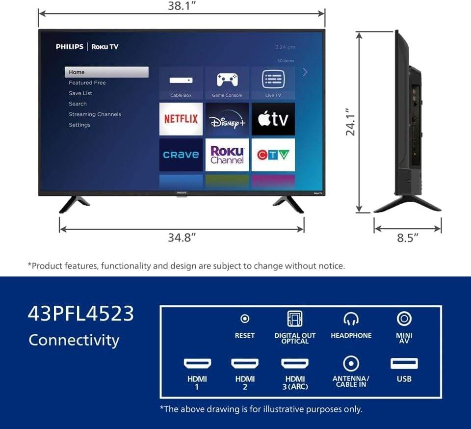 Philips Roku TV 43" FHD 1080p 4000 Series LED-LCD Smart TV - photo 3