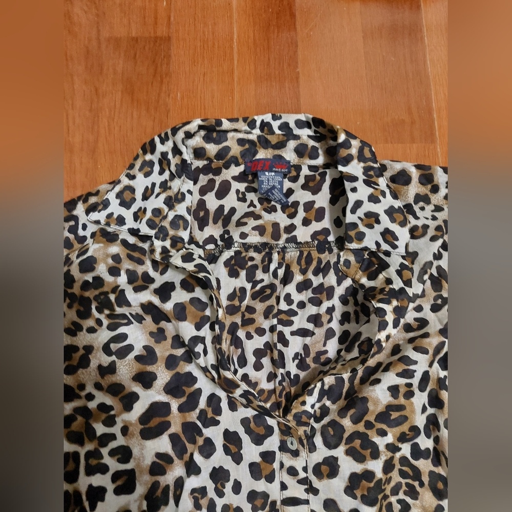 Dex Leopard Print Blouse Size S/P New NWT - photo 5